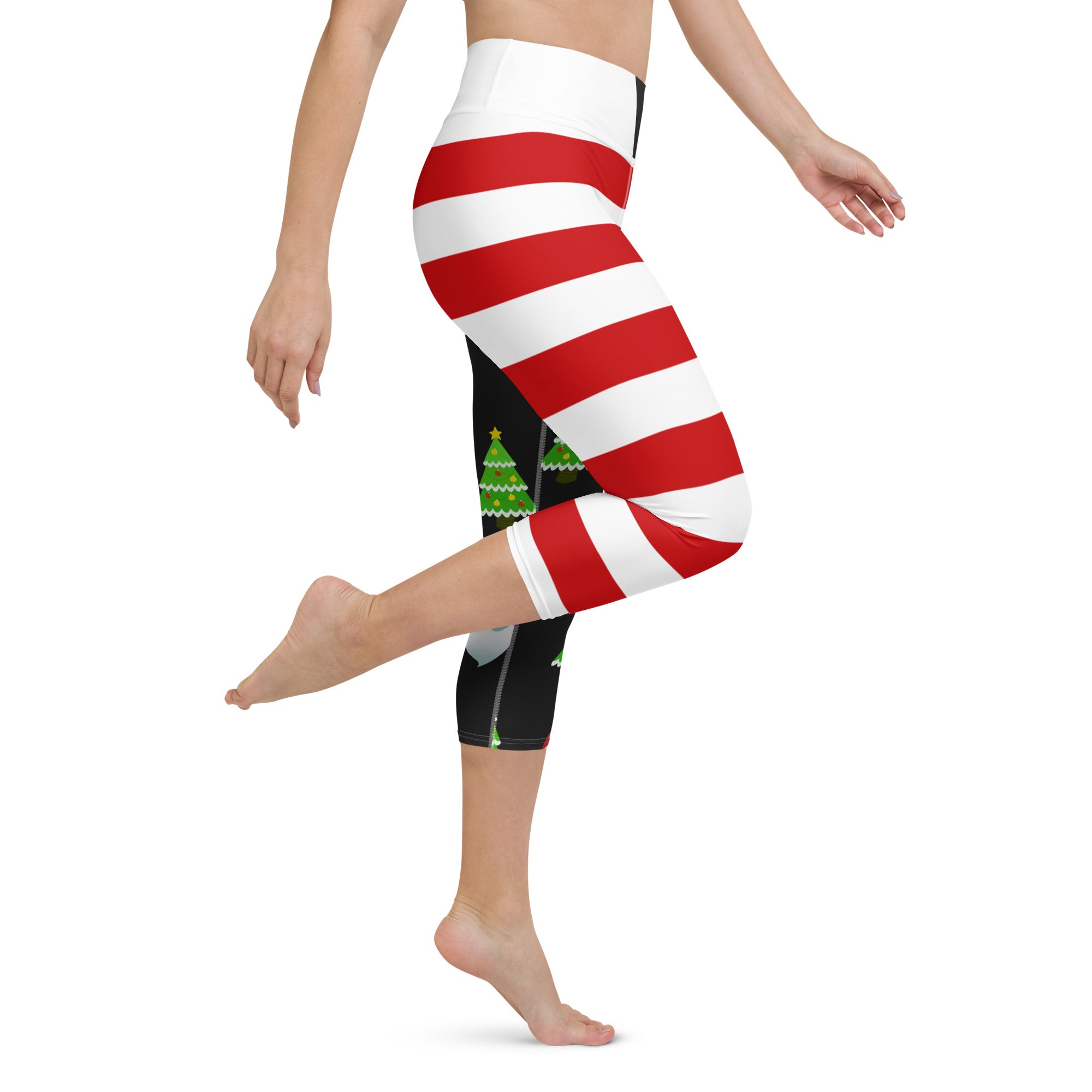 Santa Claus Stripes Yoga Capris