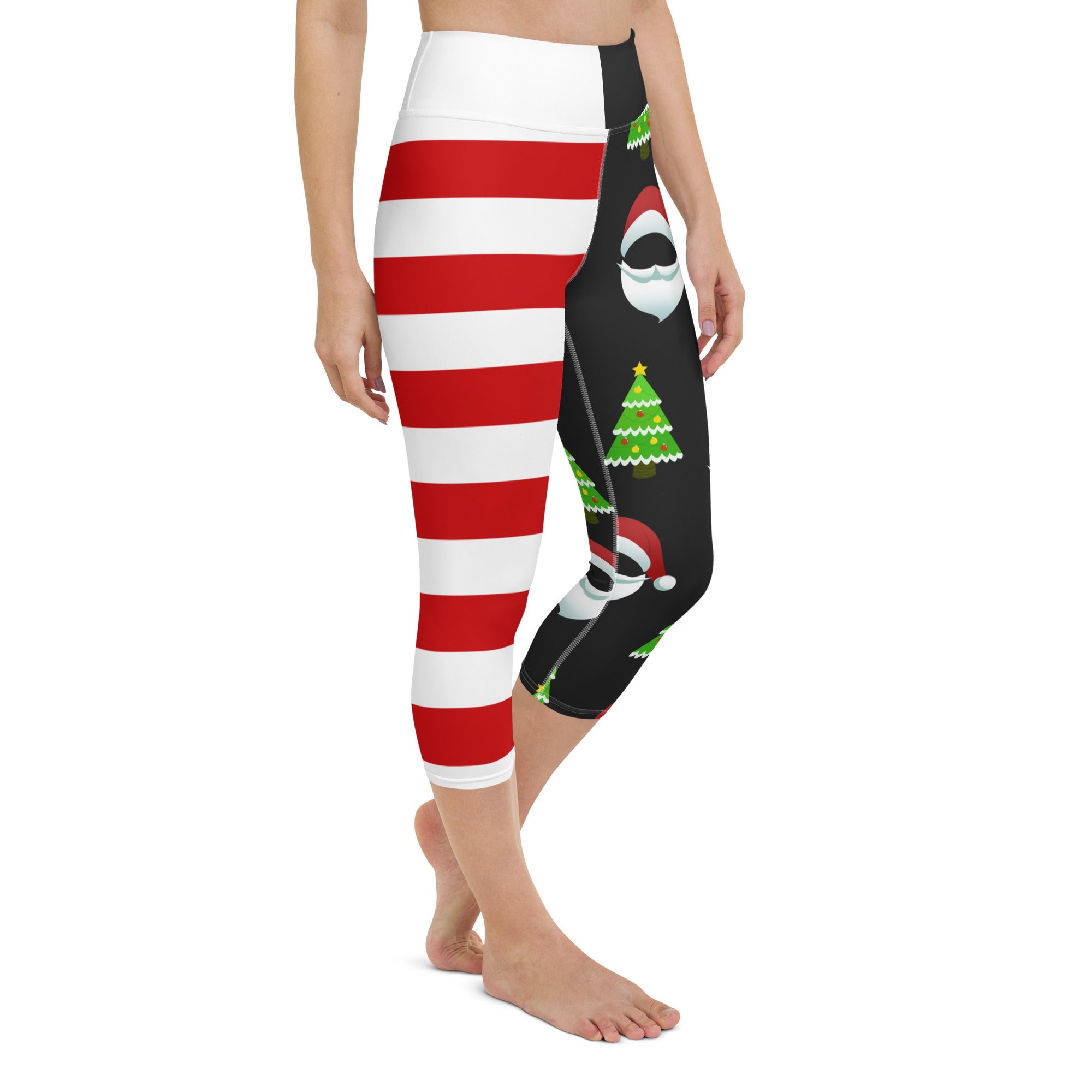 Santa Claus Stripes Yoga Capris