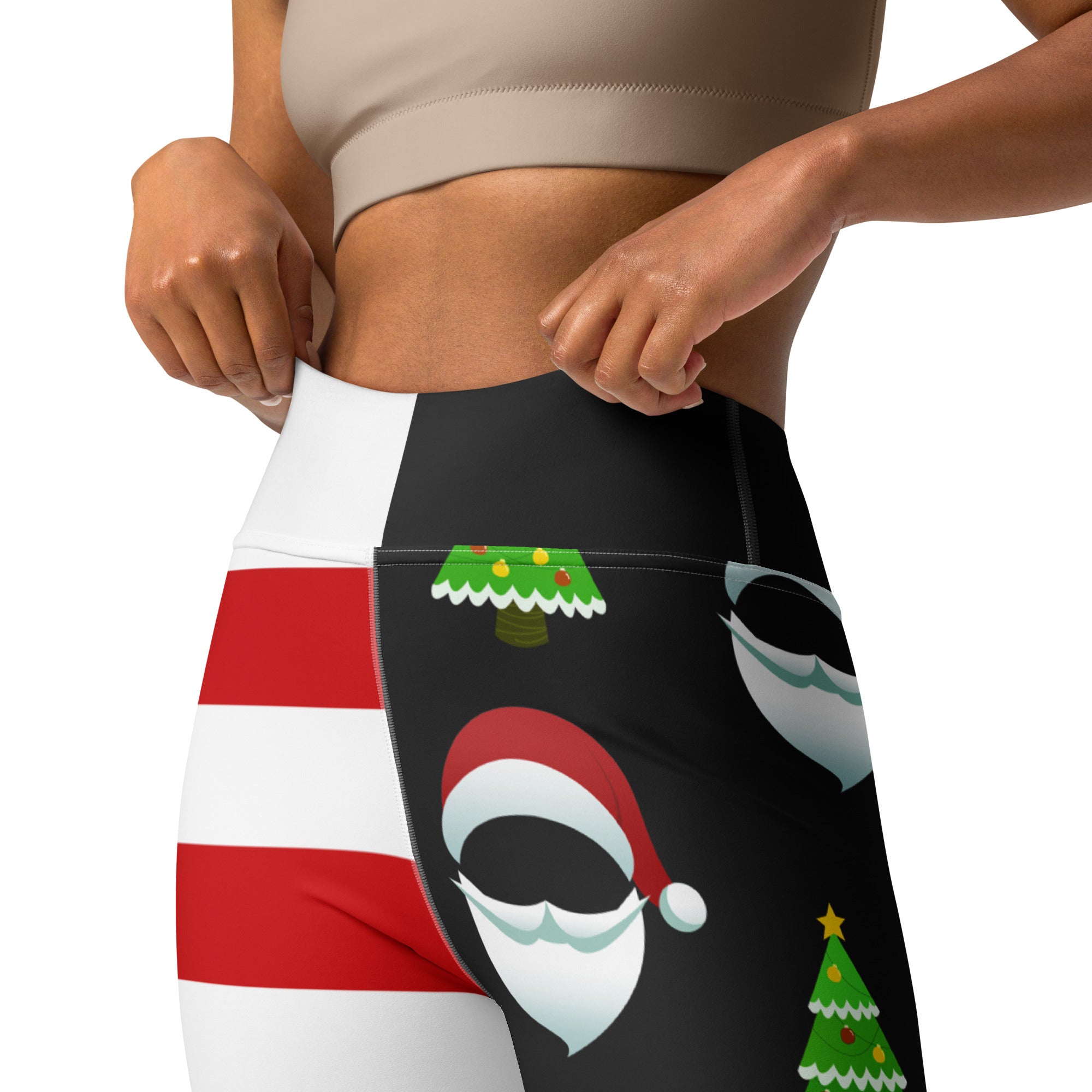 Santa Claus Stripes Yoga Leggings