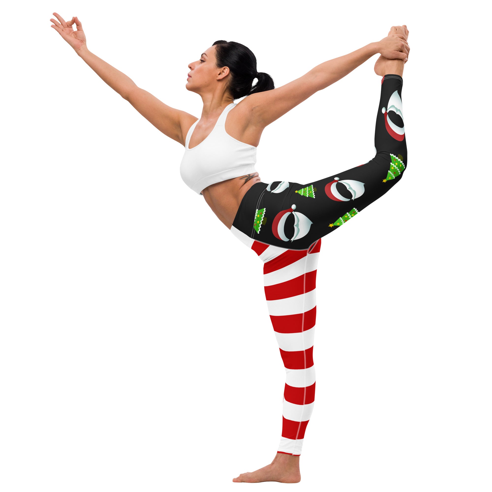 Santa Claus Stripes Yoga Leggings