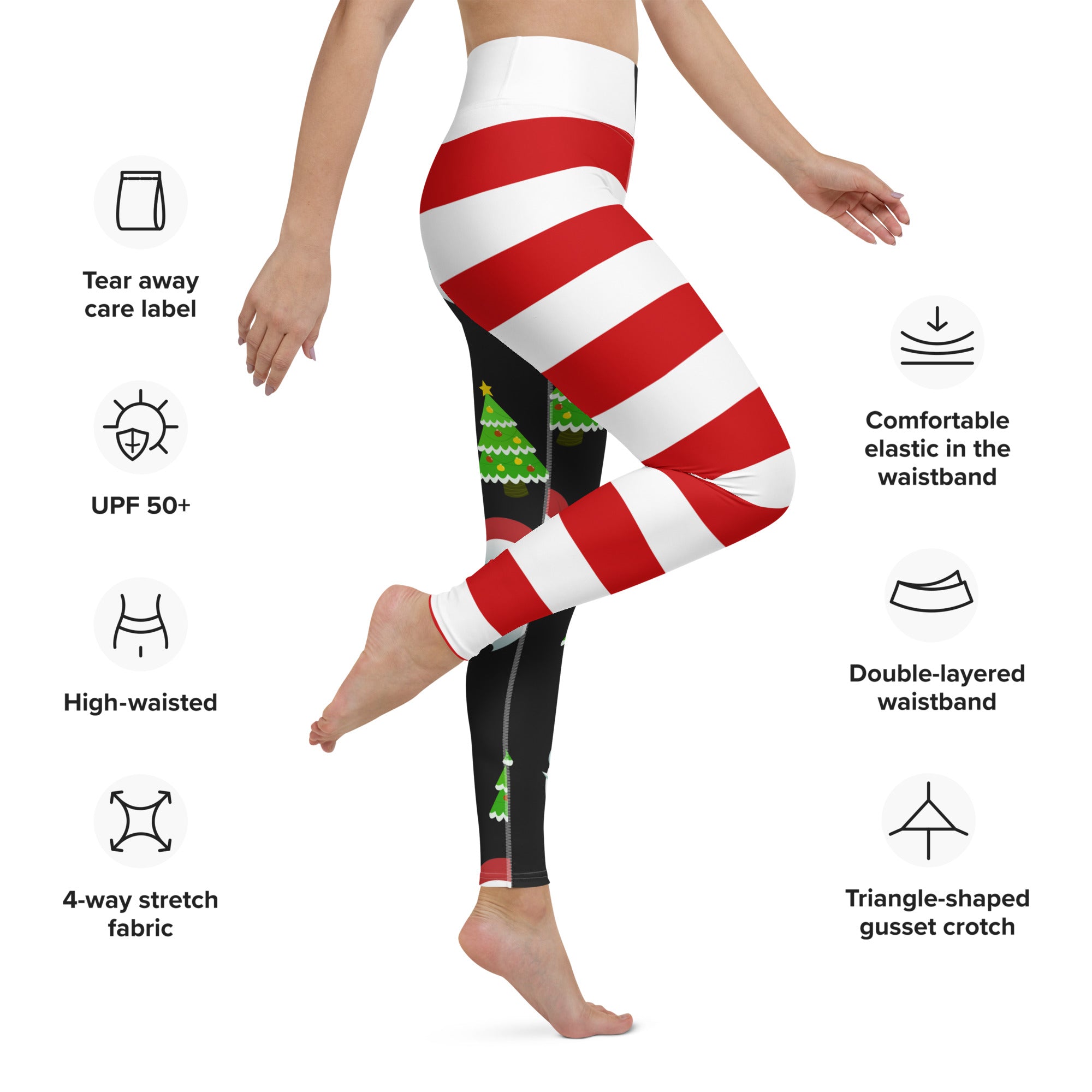 Santa Claus Stripes Yoga Leggings