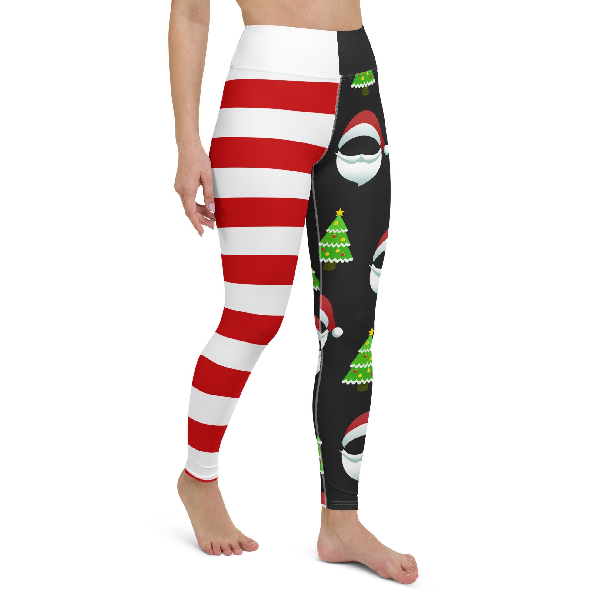 Santa Claus Stripes Yoga Leggings