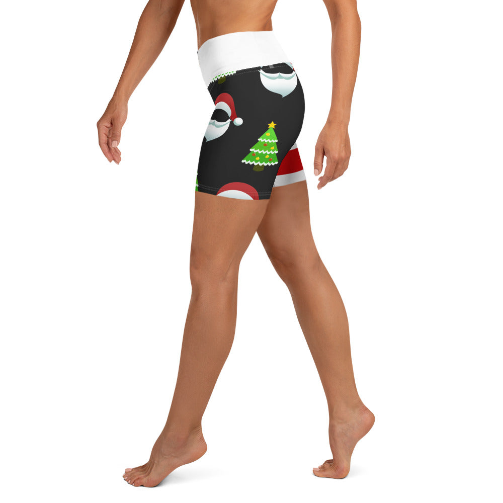 Santa Claus Stripes Yoga Shorts