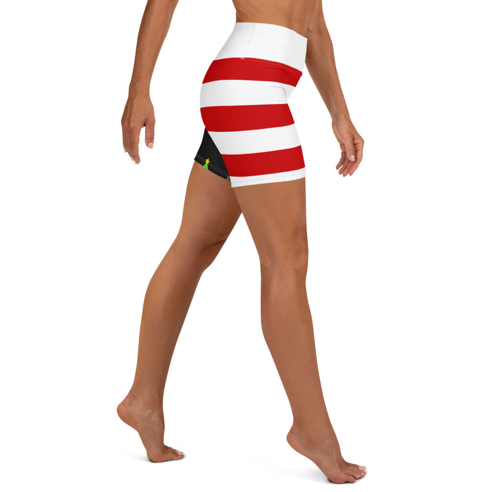 Santa Claus Stripes Yoga Shorts