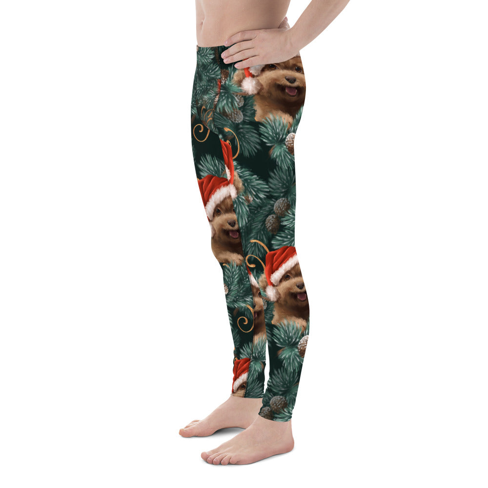 Santa Puppy Men's Leggings