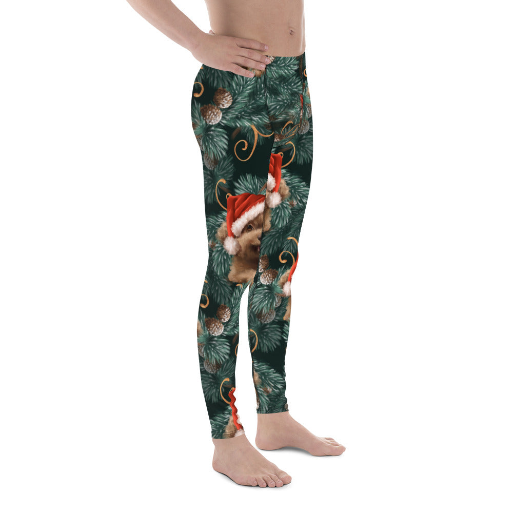 Santa Puppy Men's Leggings