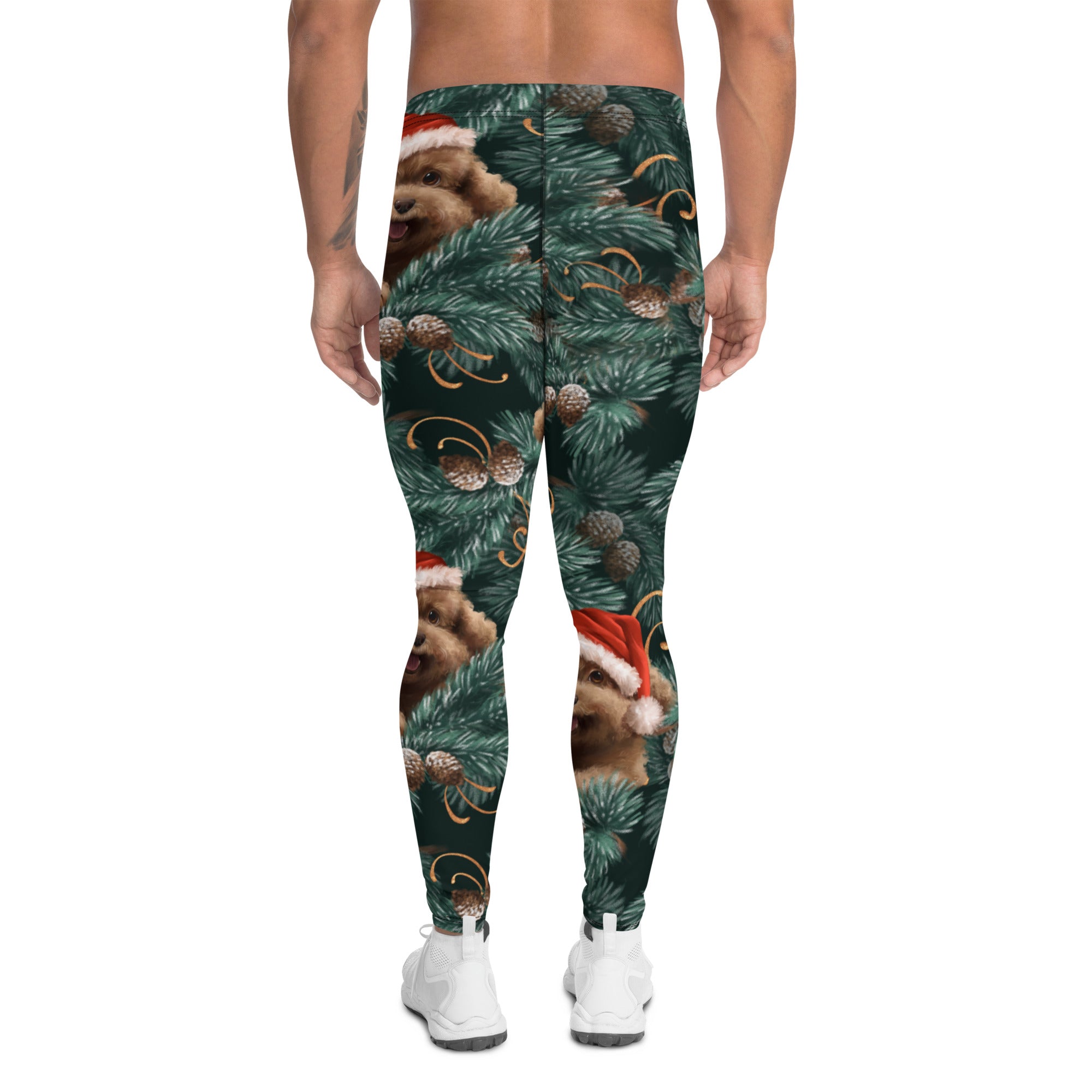 Santa Puppy Men's Leggings