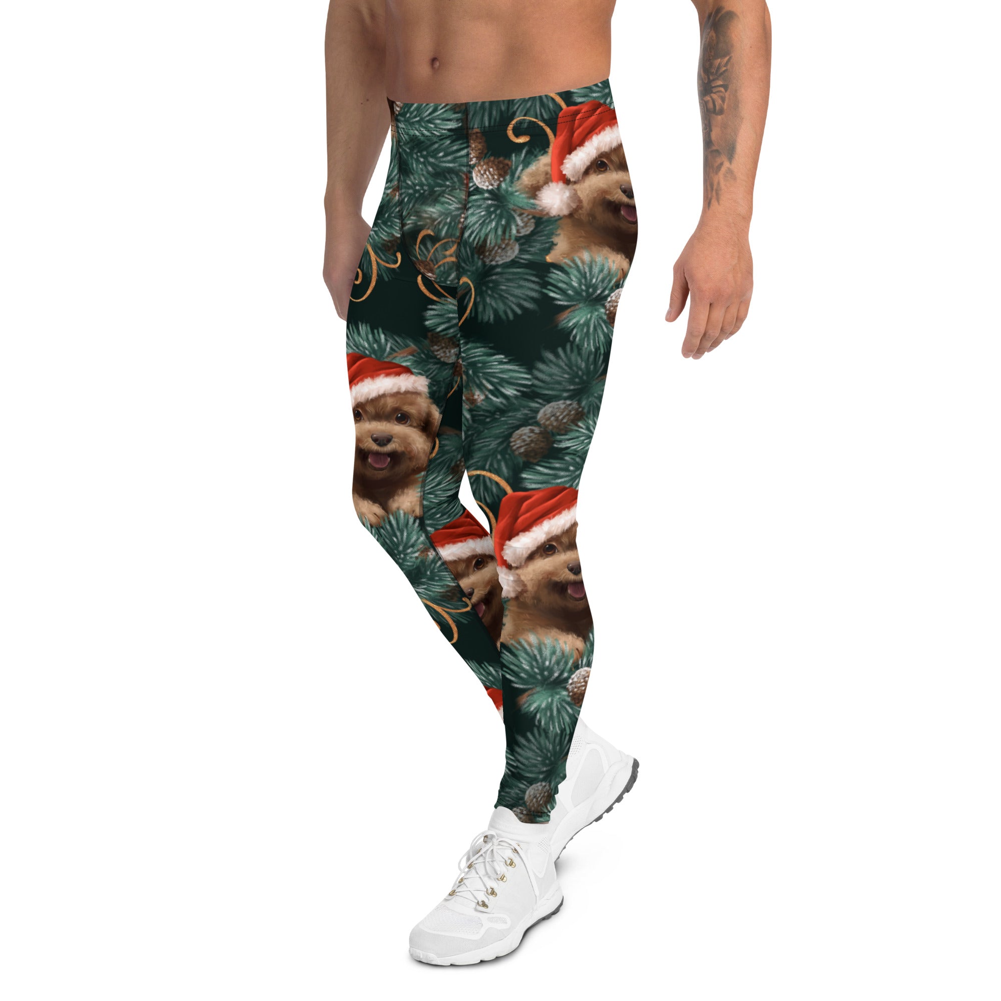 Santa Puppy Men's Leggings