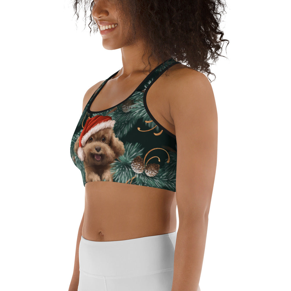 Santa Puppy Sports Bra