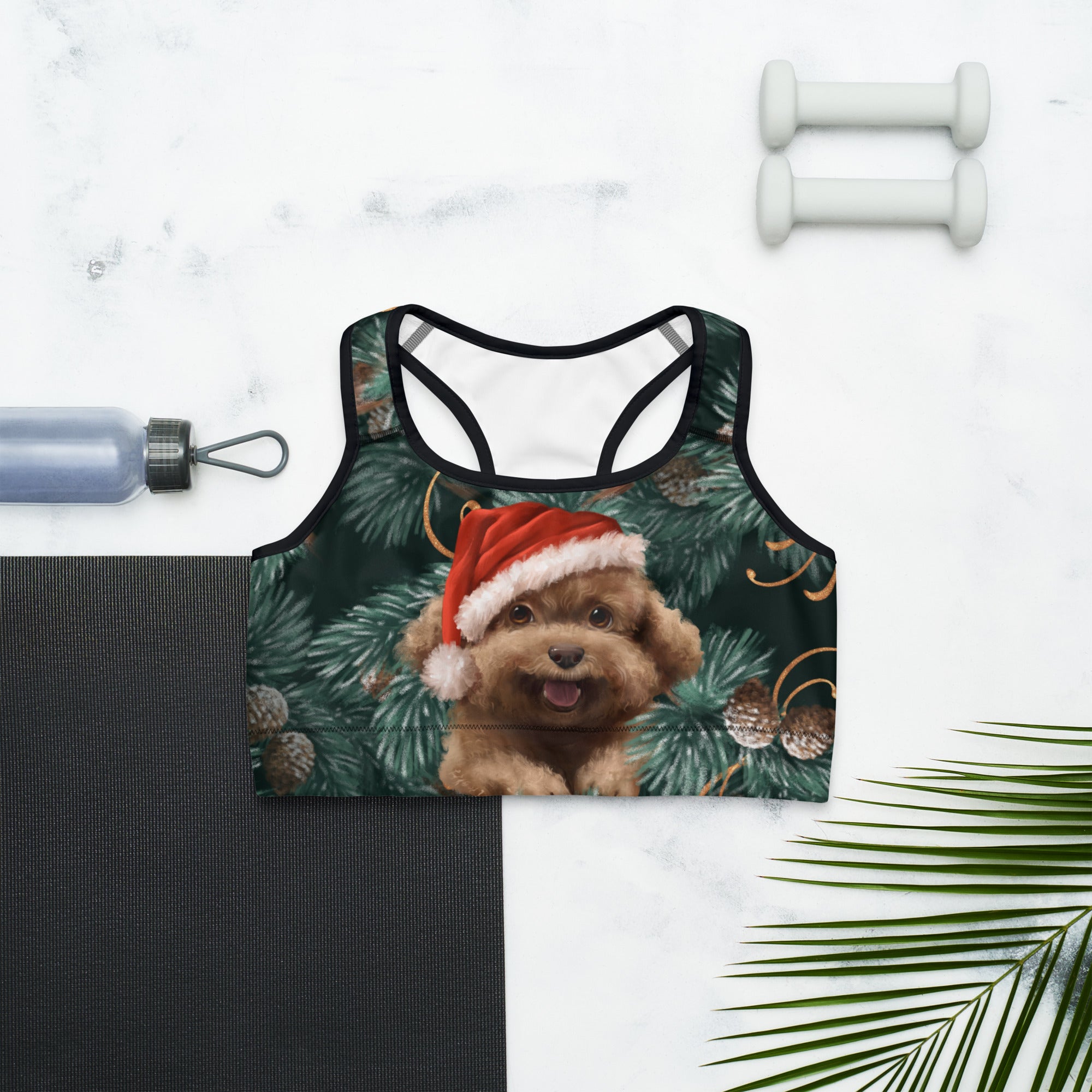 Santa Puppy Sports Bra