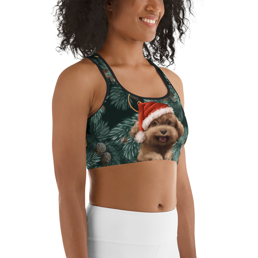 Santa Puppy Sports Bra