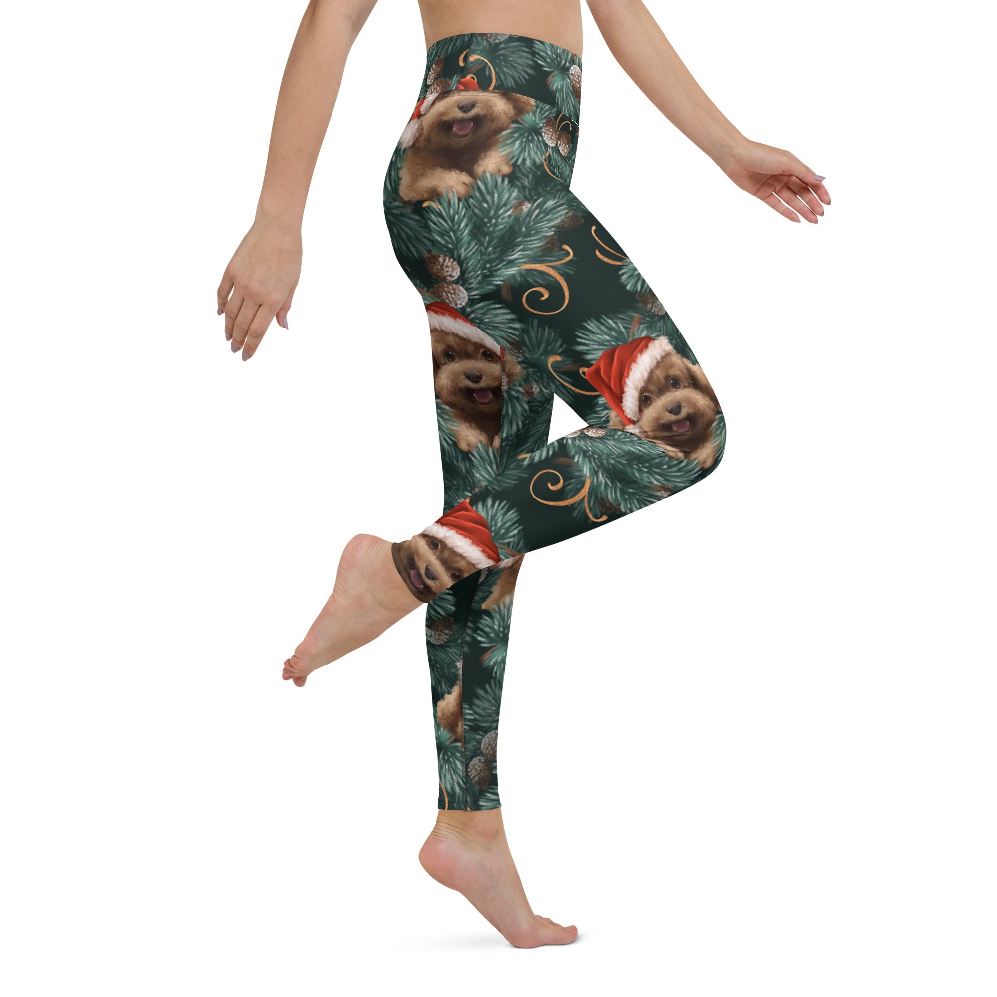 Santa Puppy Yoga Leggings