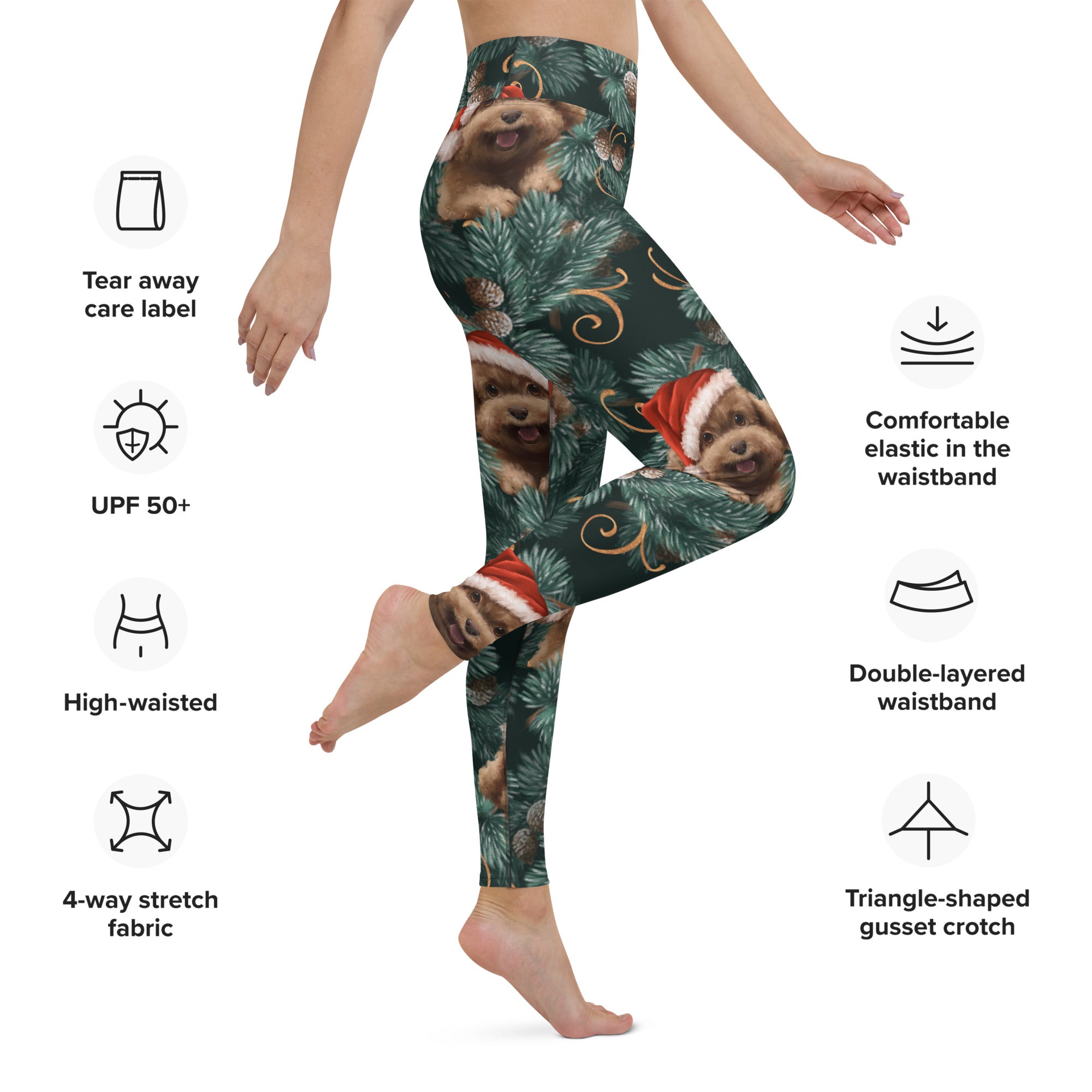 Santa Puppy Yoga Leggings