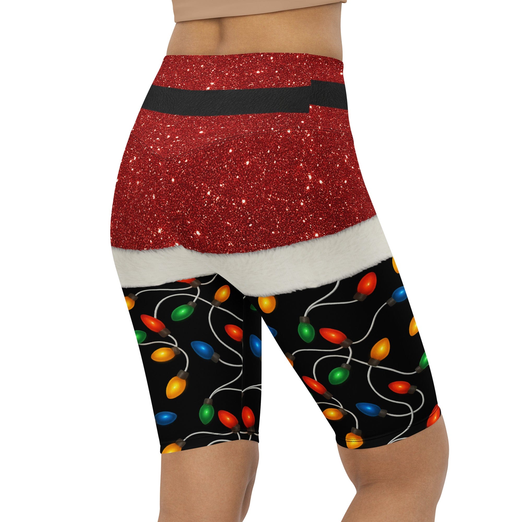 Santa's Christmas Lights Biker Shorts