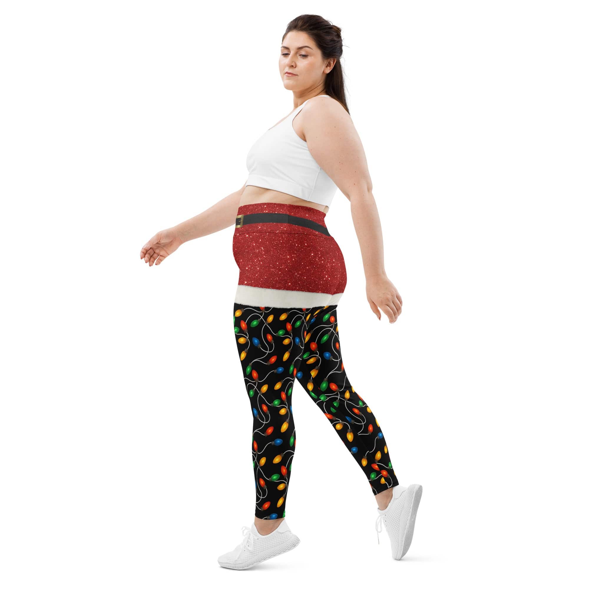 Santa's Christmas Lights Plus Size Leggings
