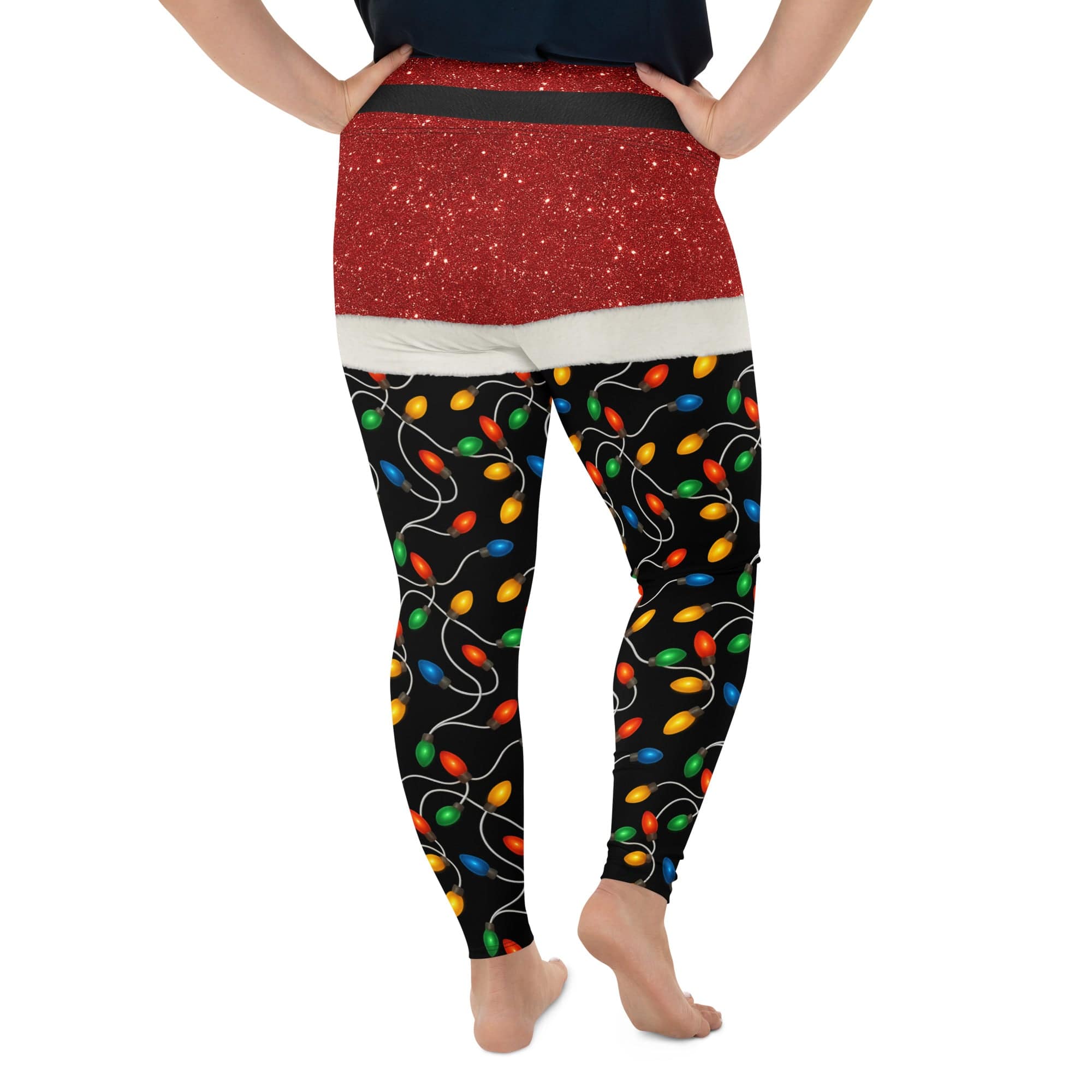 Santa's Christmas Lights Plus Size Leggings