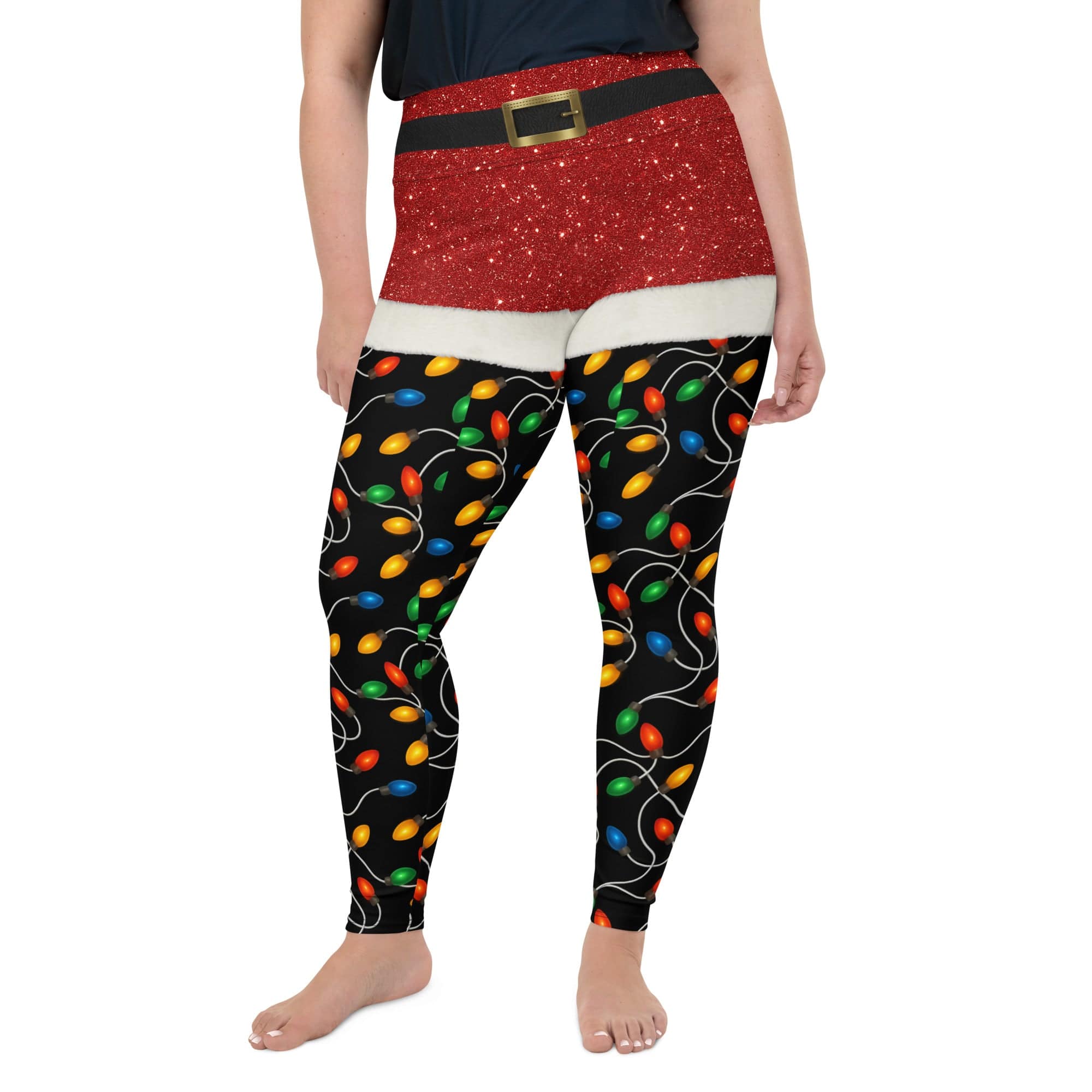 Santa's Christmas Lights Plus Size Leggings