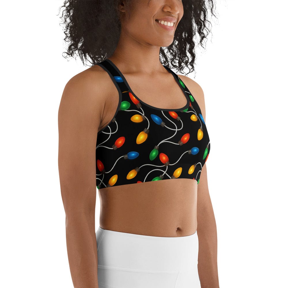 Santa's Christmas Lights Sports Bra