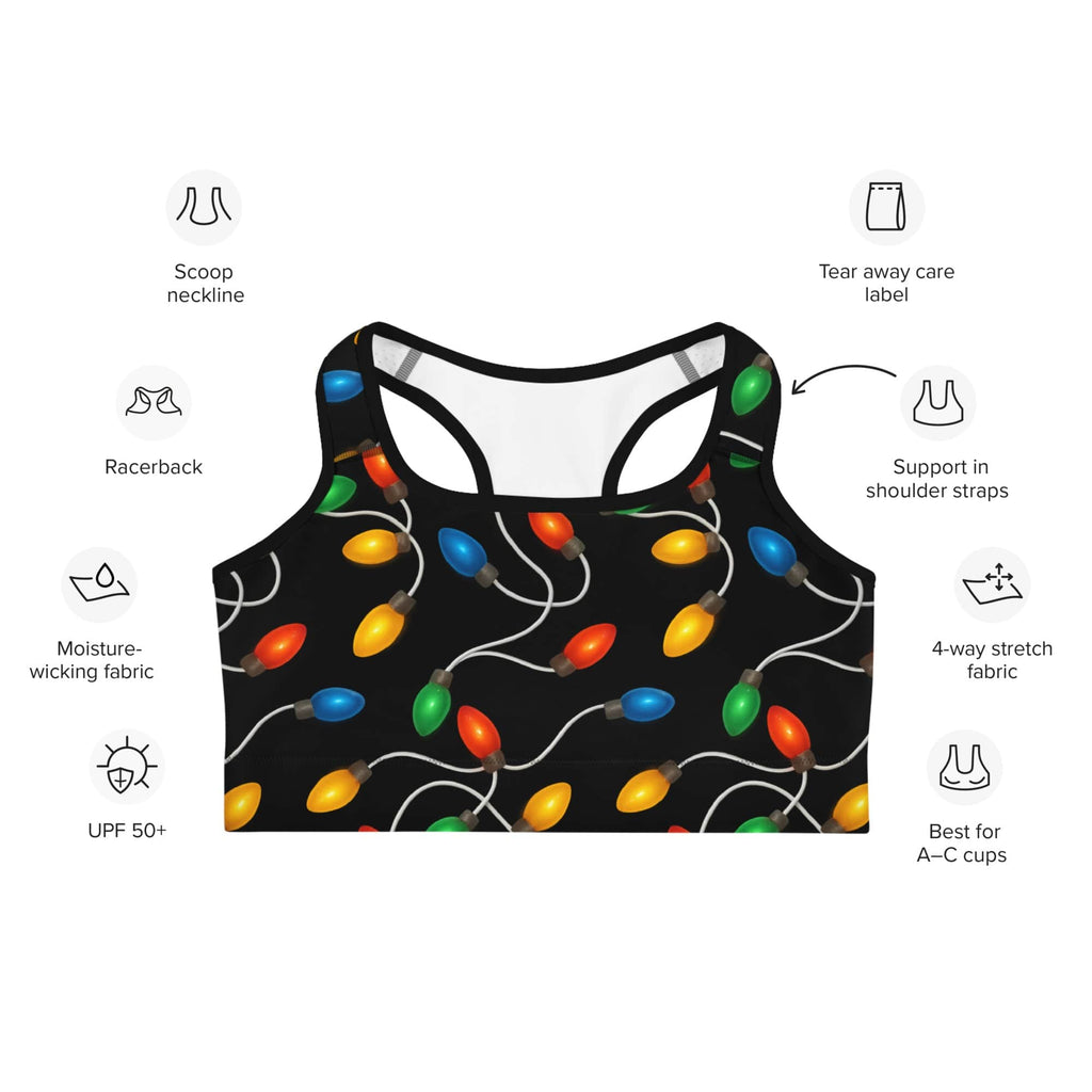 Santa's Christmas Lights Sports Bra