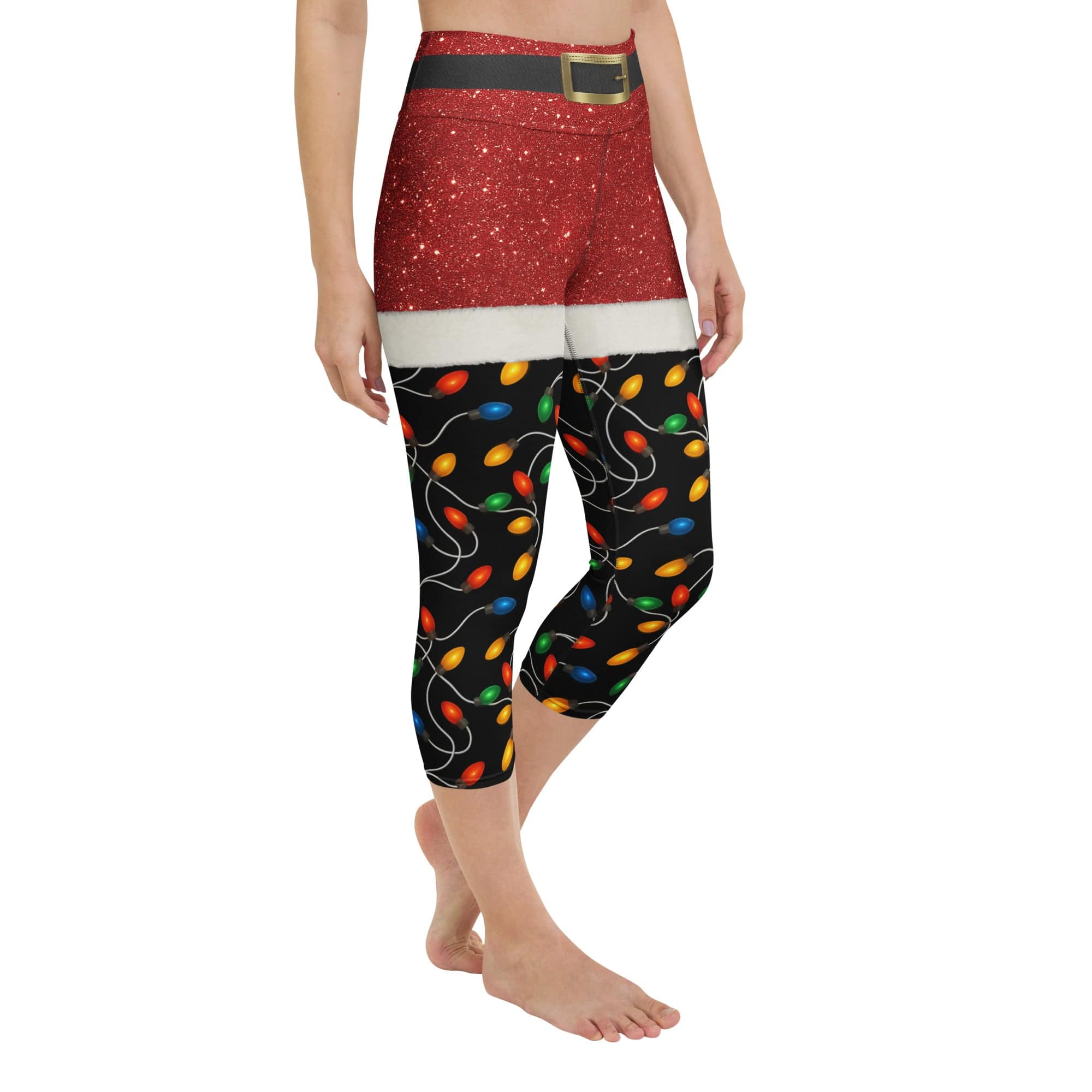 Santa's Christmas Lights Yoga Capris