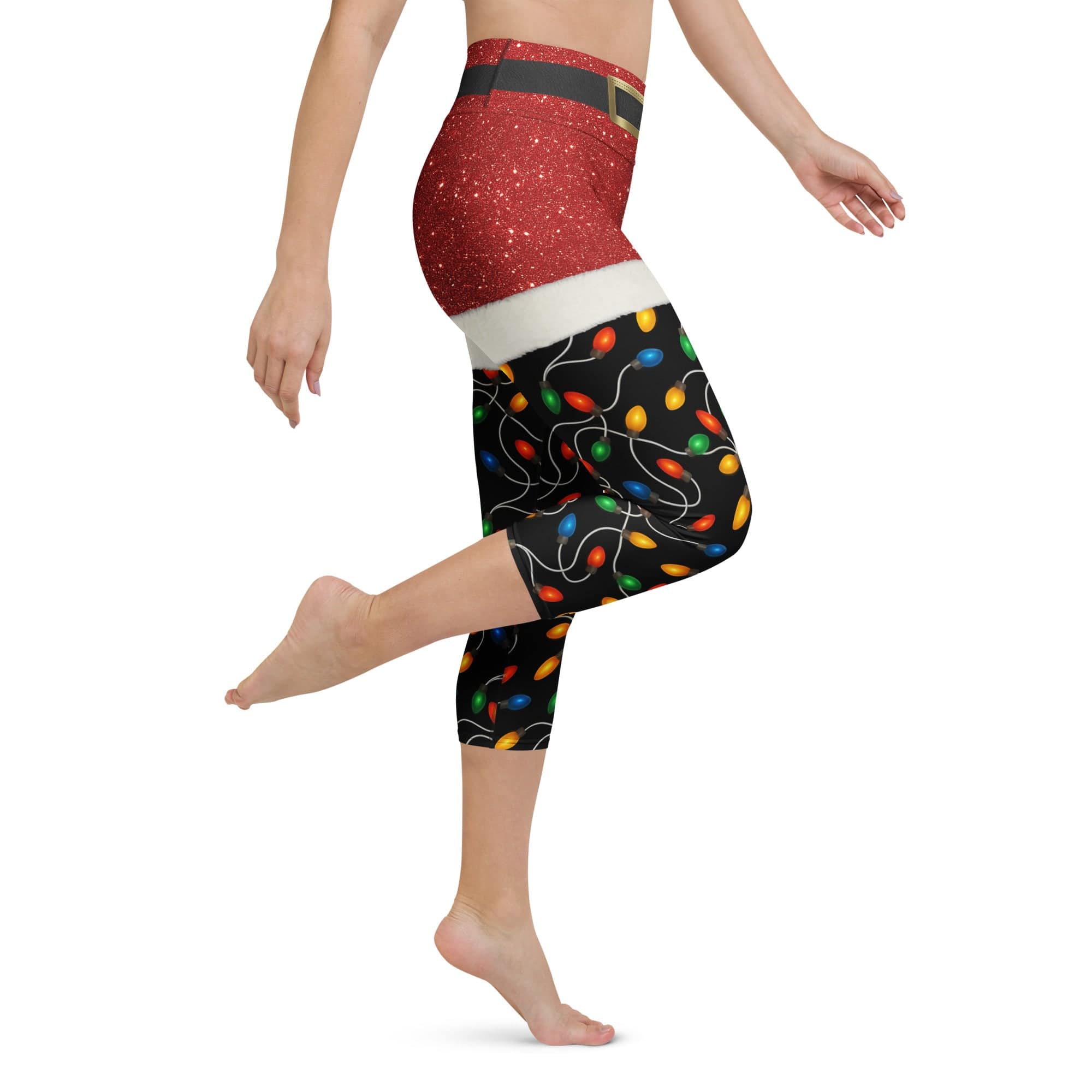 Santa's Christmas Lights Yoga Capris