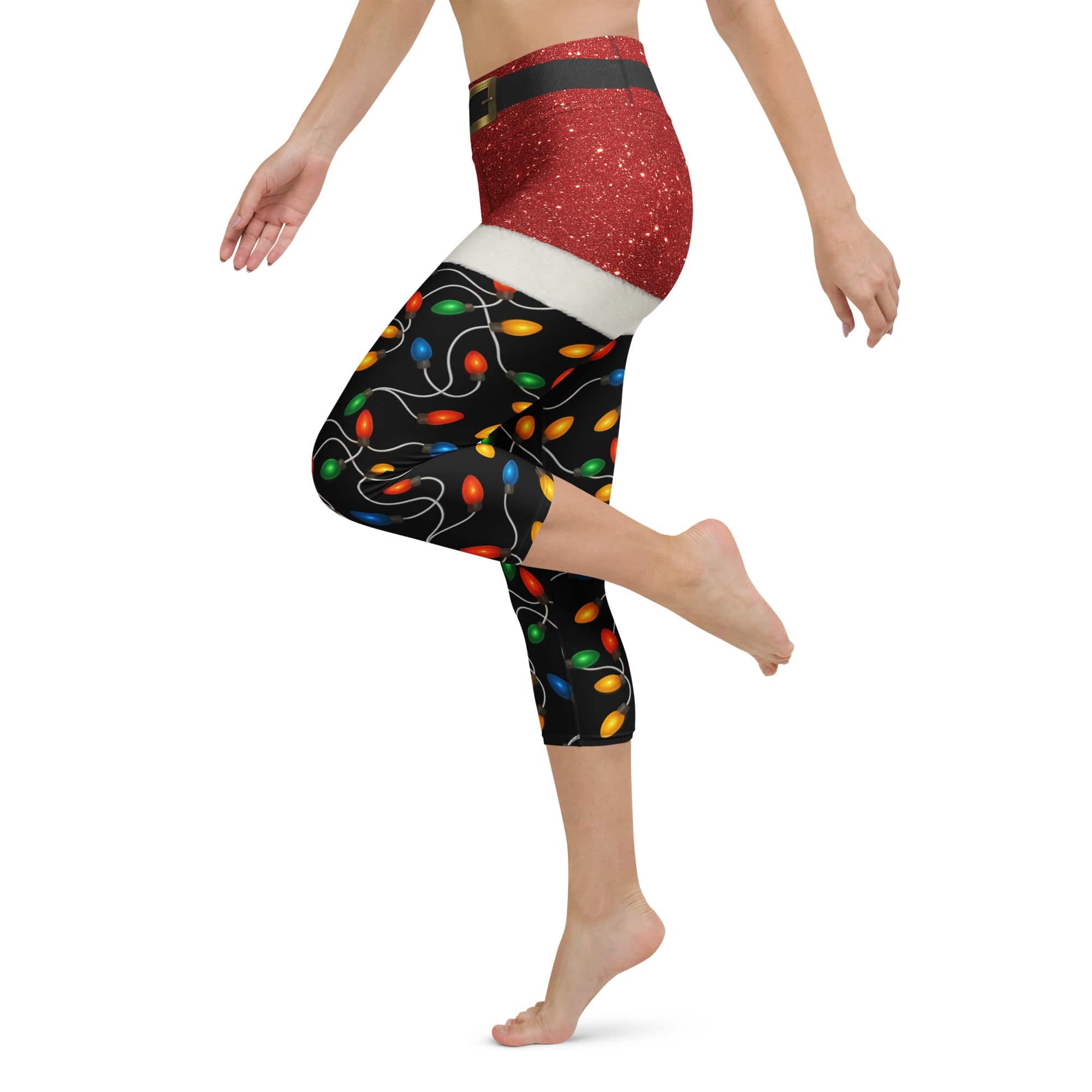 Santa's Christmas Lights Yoga Capris