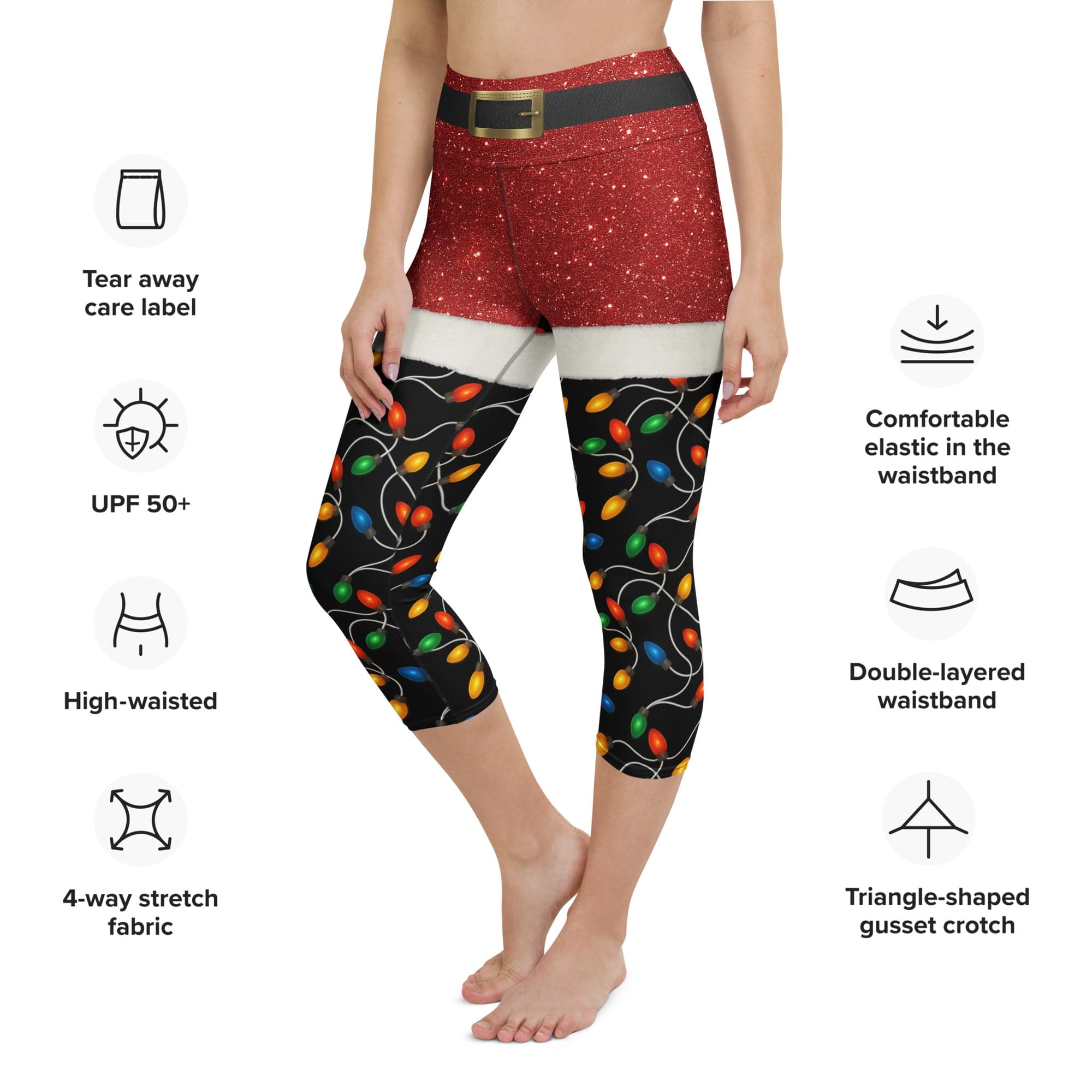 Santa's Christmas Lights Yoga Capris