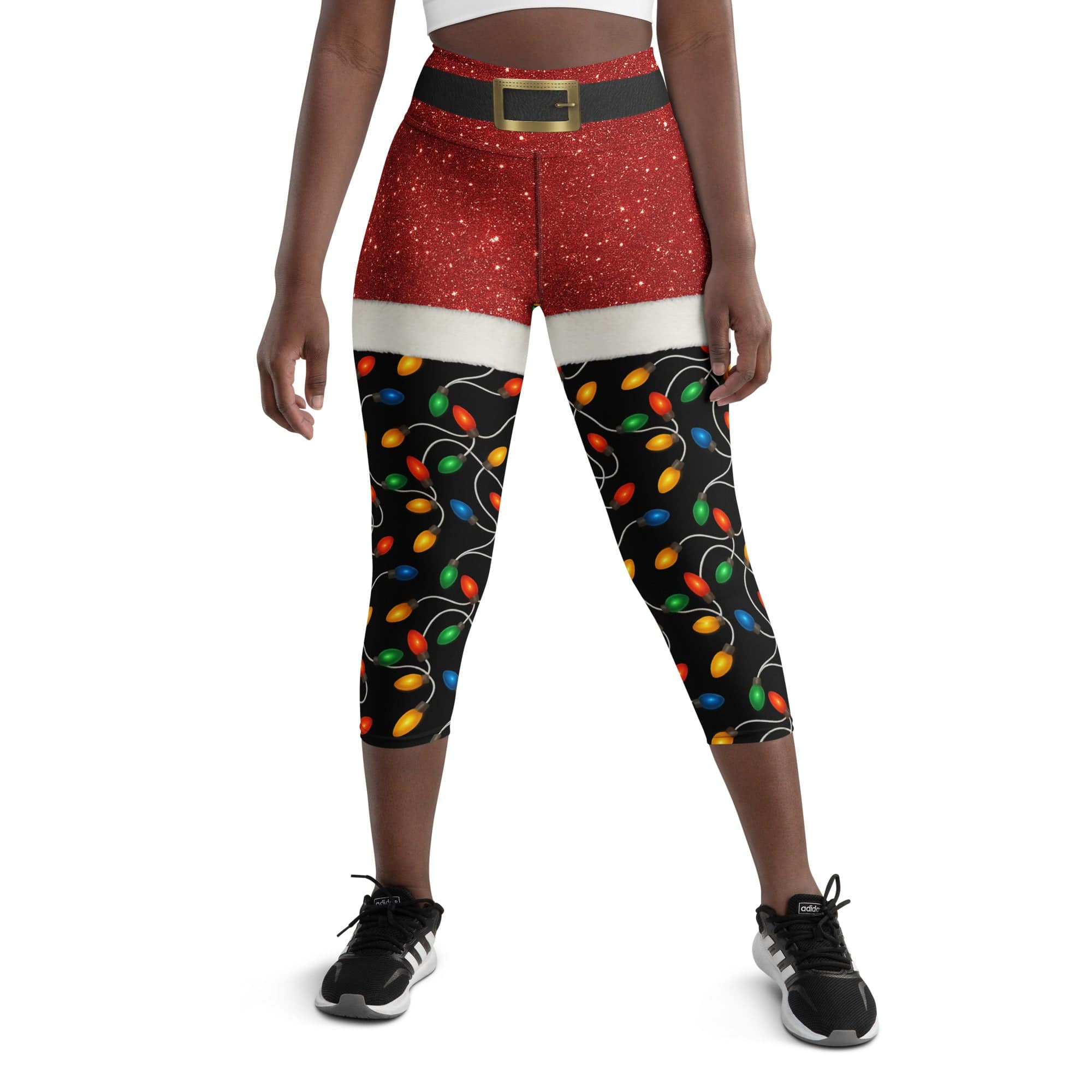 Santa's Christmas Lights Yoga Capris