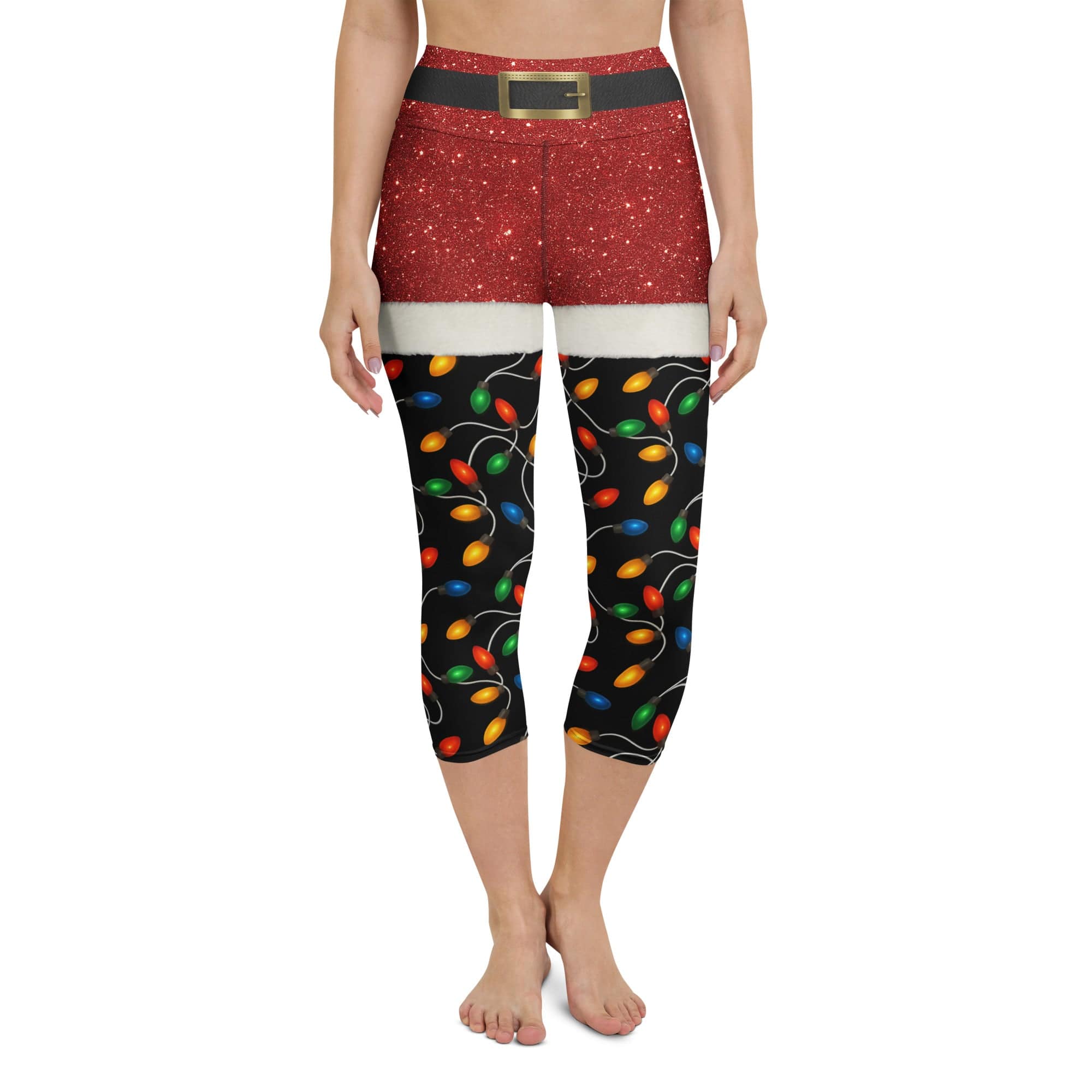 Santa's Christmas Lights Yoga Capris