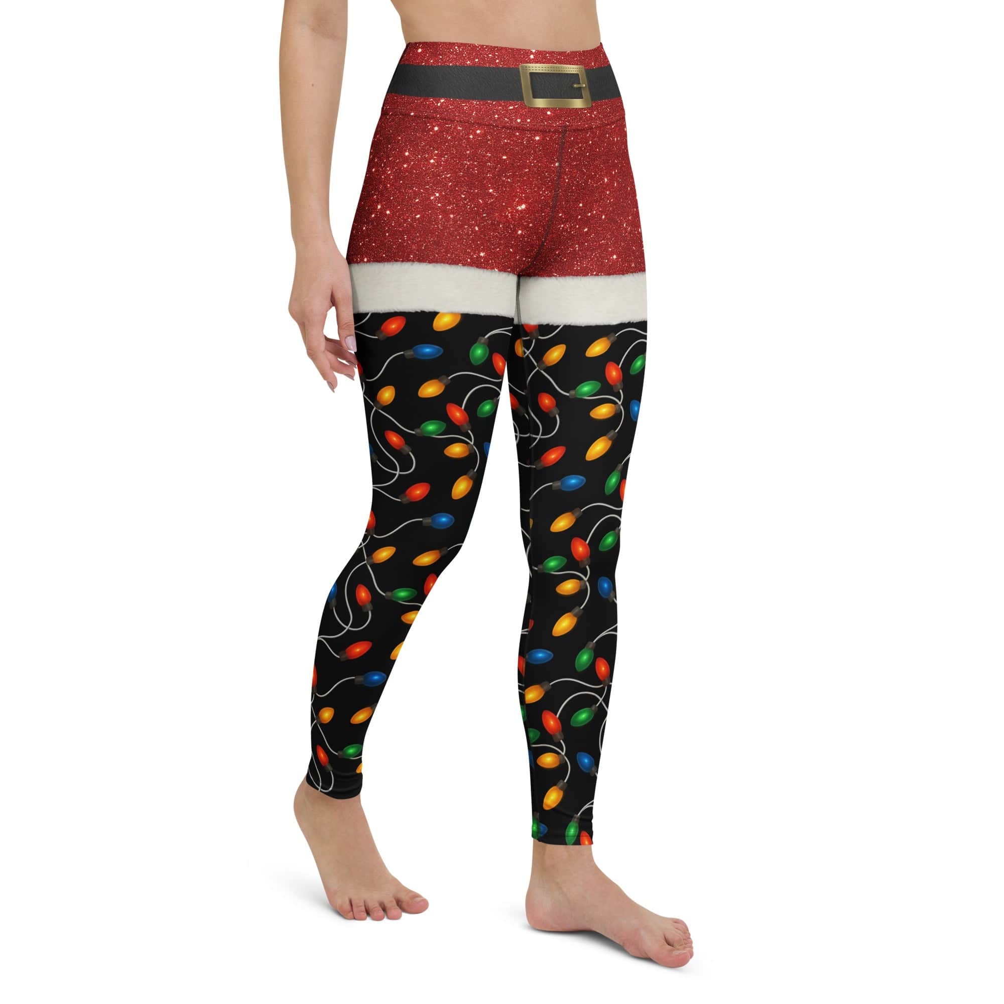 Santa's Christmas Lights Yoga Leggings