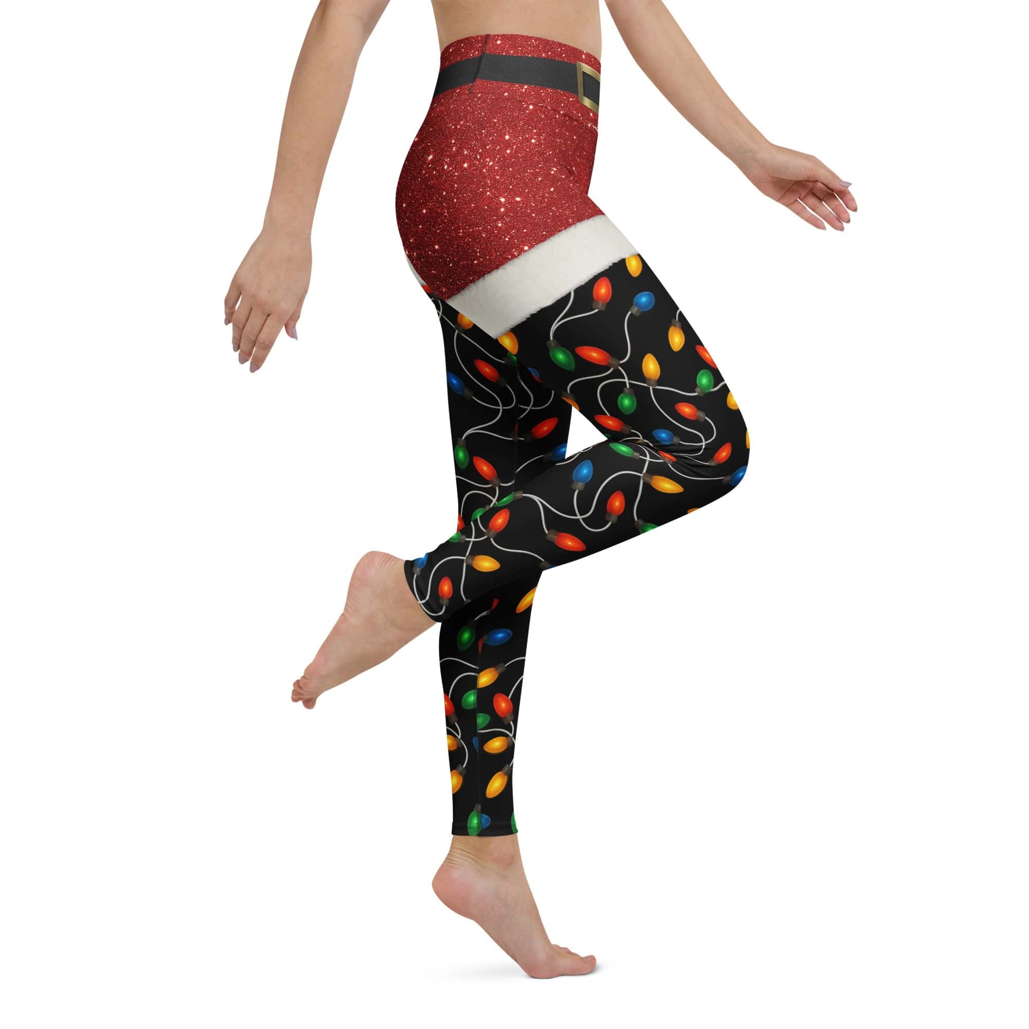 Santa's Christmas Lights Yoga Leggings