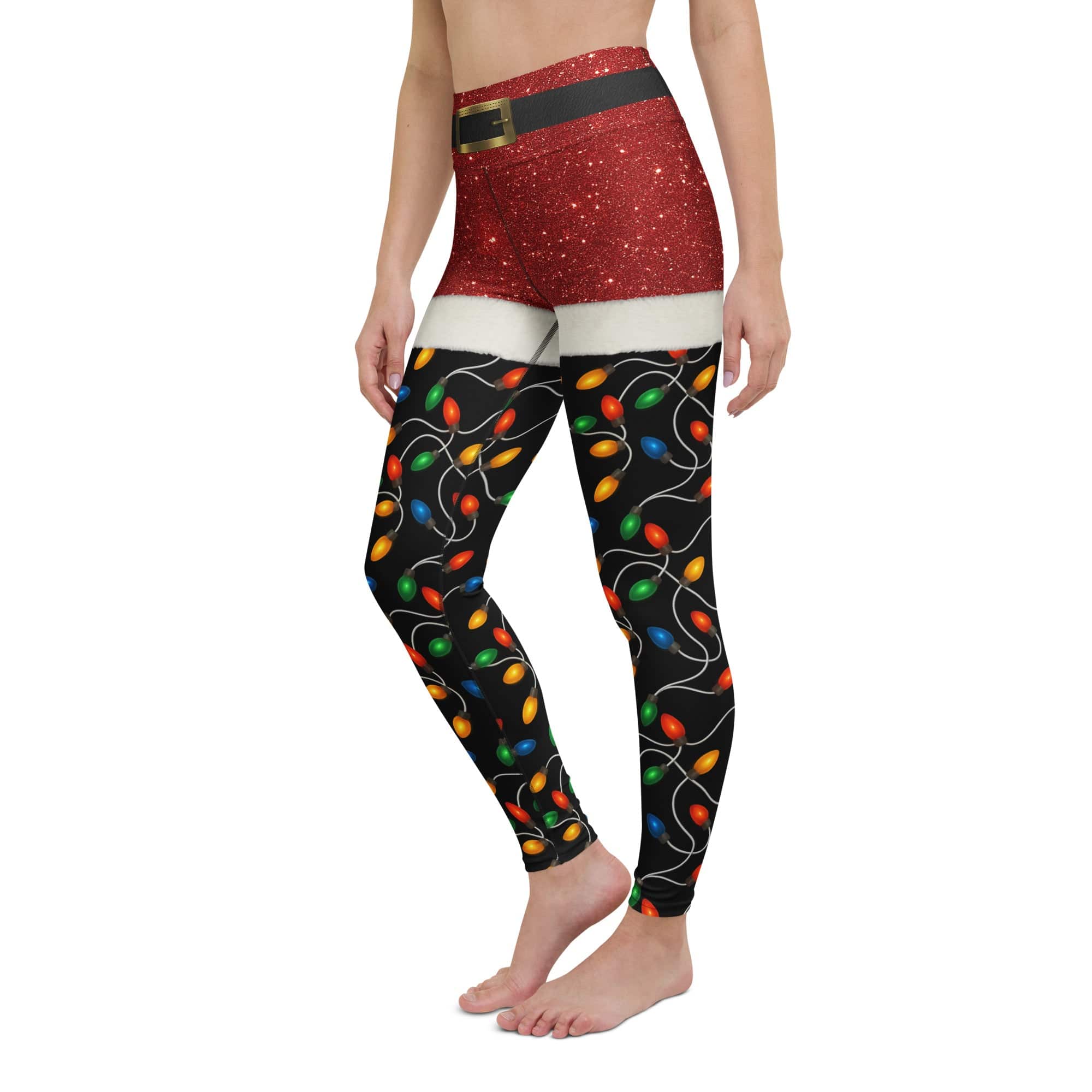 Santa's Christmas Lights Yoga Leggings