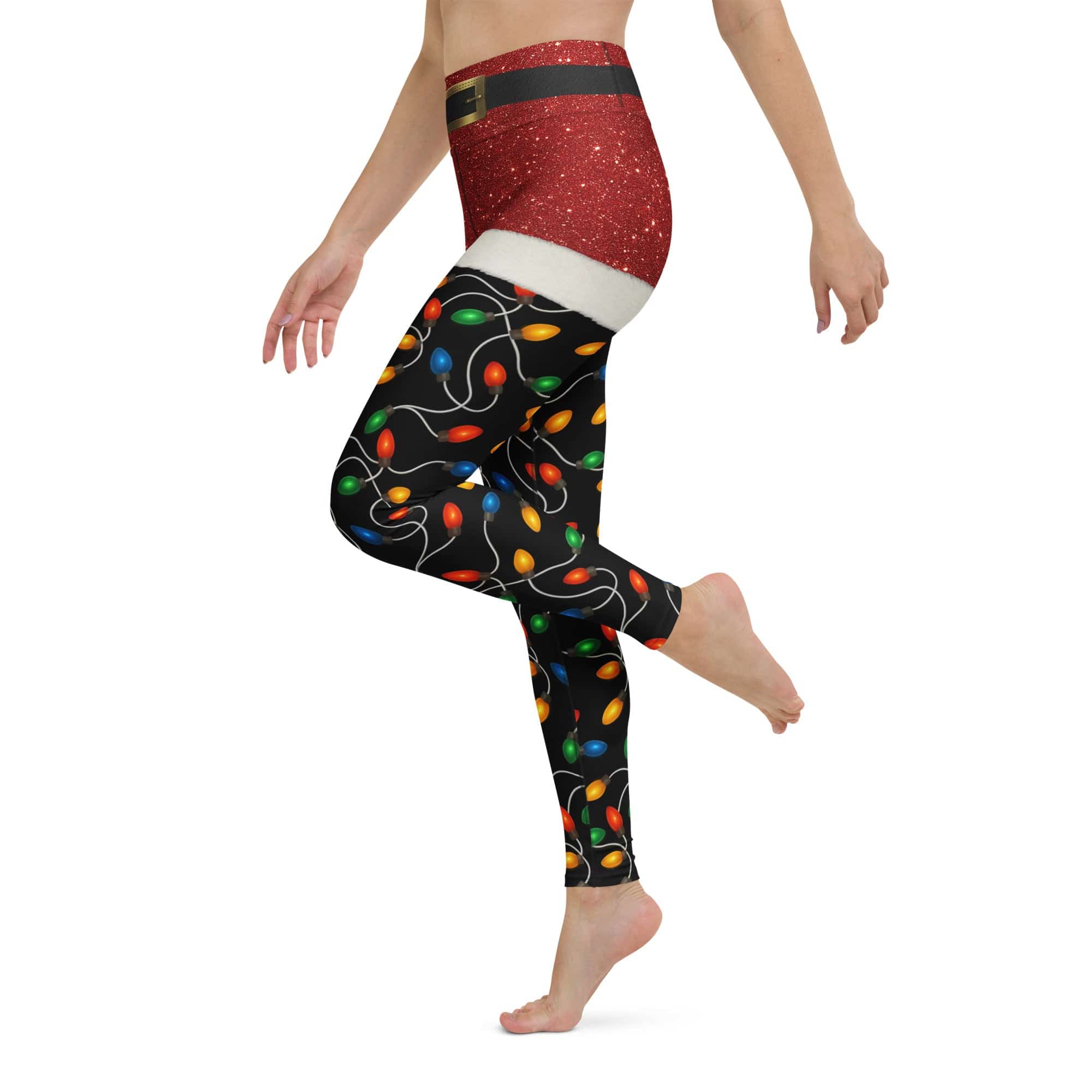 Santa's Christmas Lights Yoga Leggings