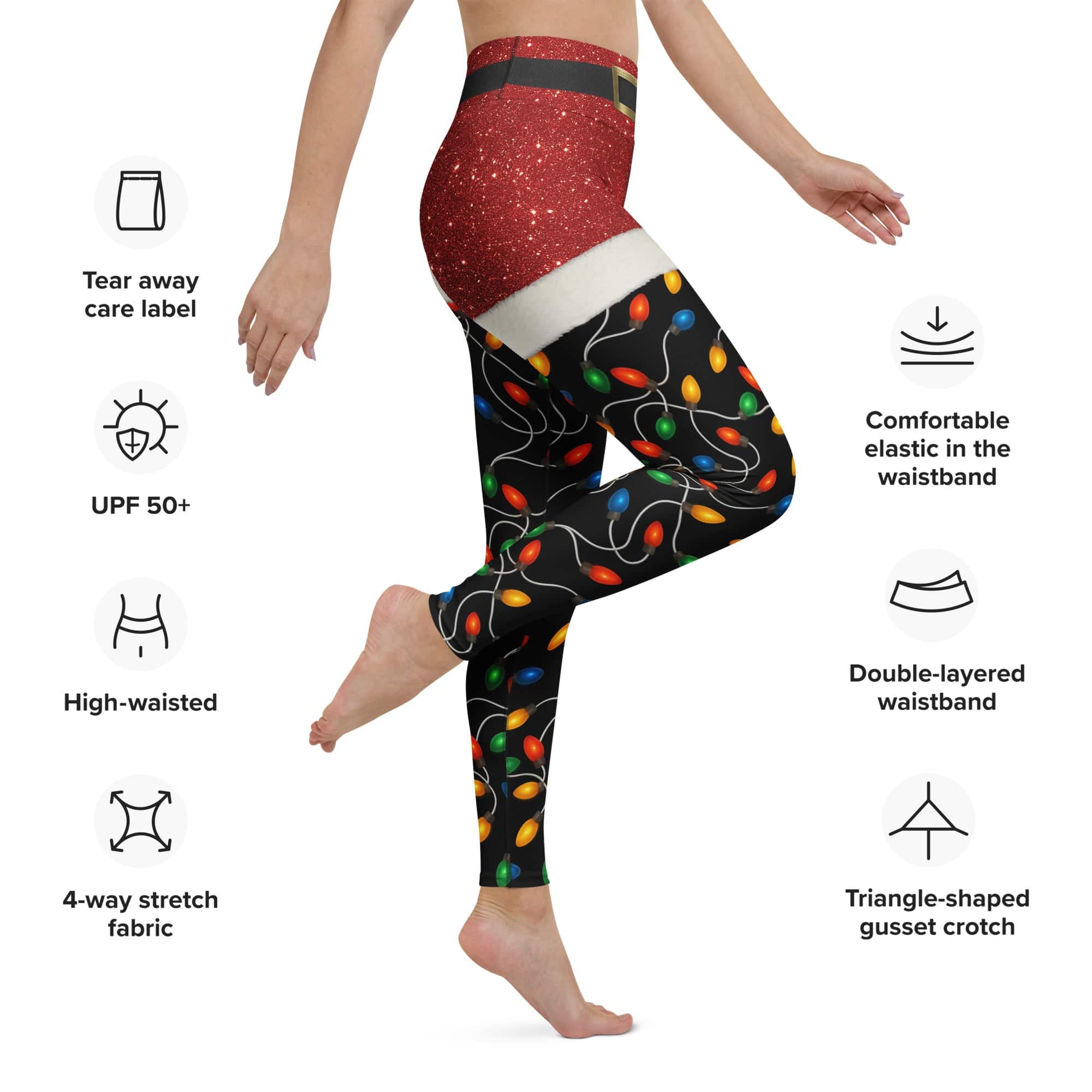 Santa's Christmas Lights Yoga Leggings
