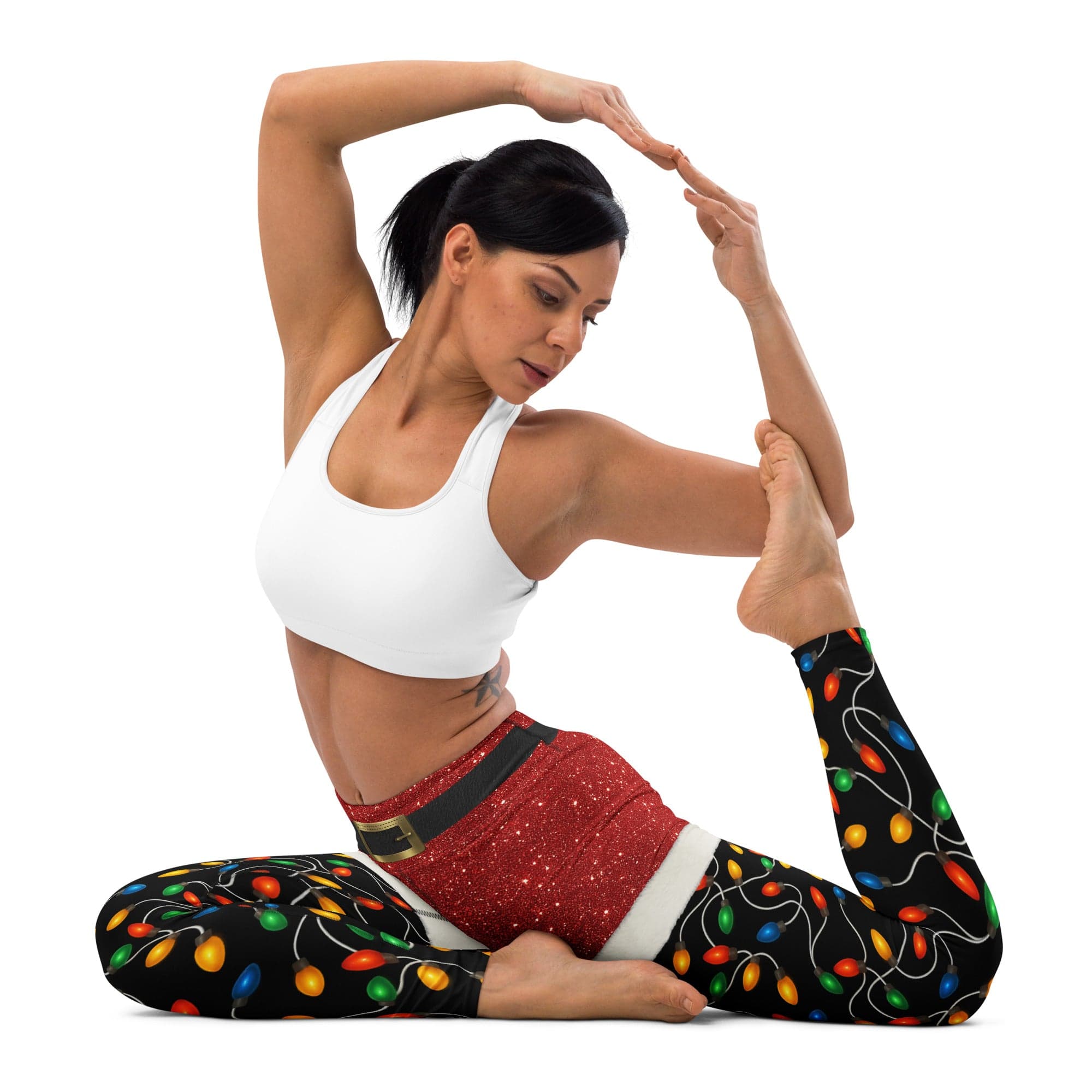 Santa's Christmas Lights Yoga Leggings