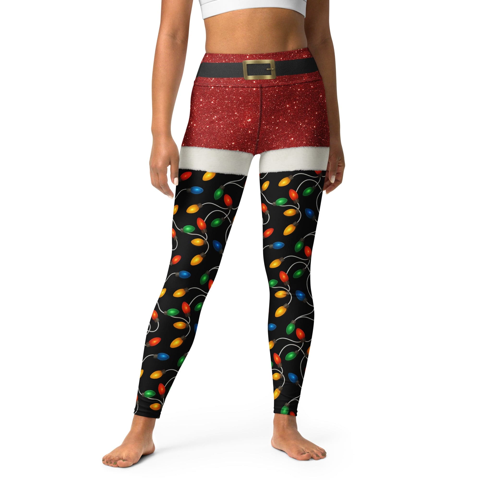 Santa's Christmas Lights Yoga Leggings