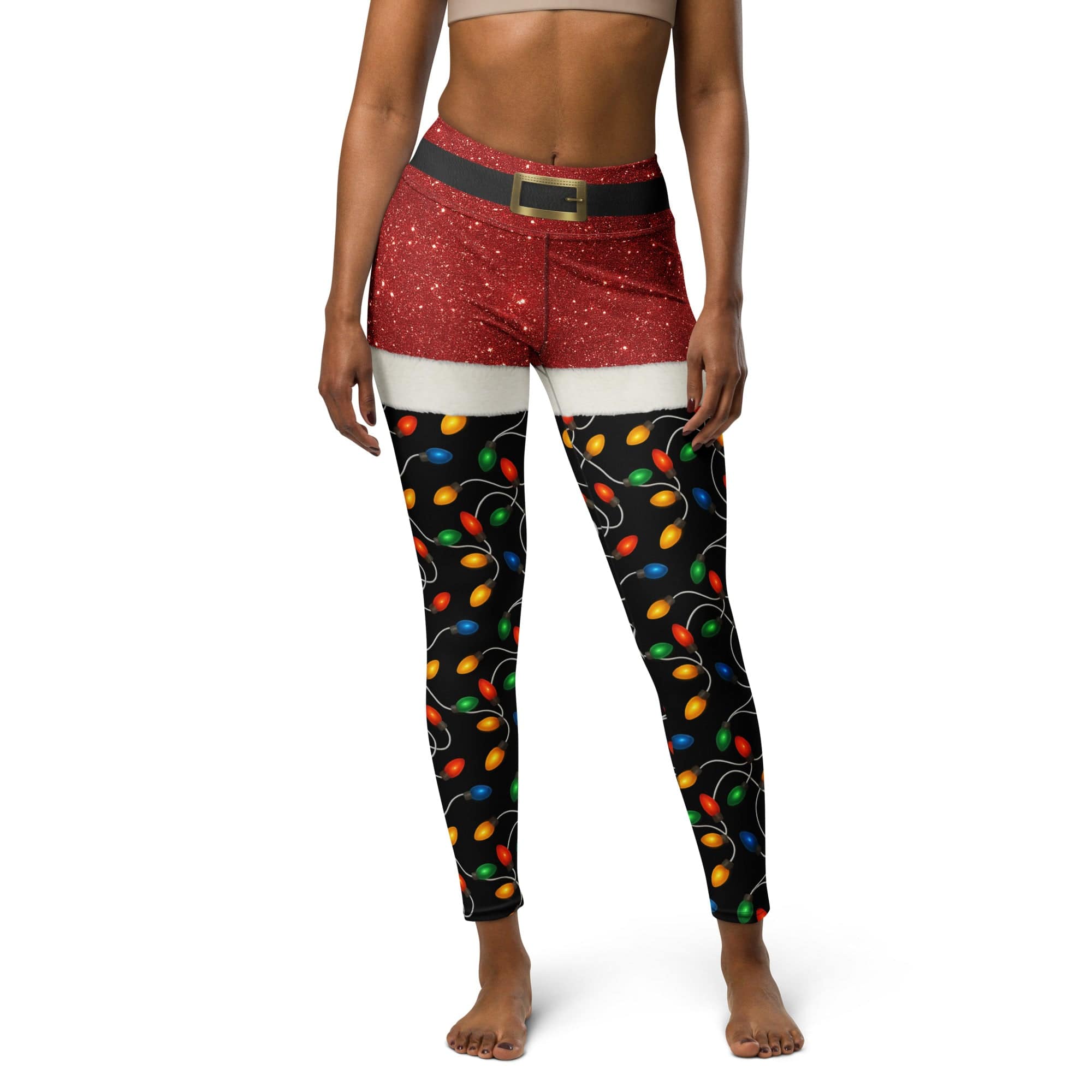 Santa's Christmas Lights Yoga Leggings