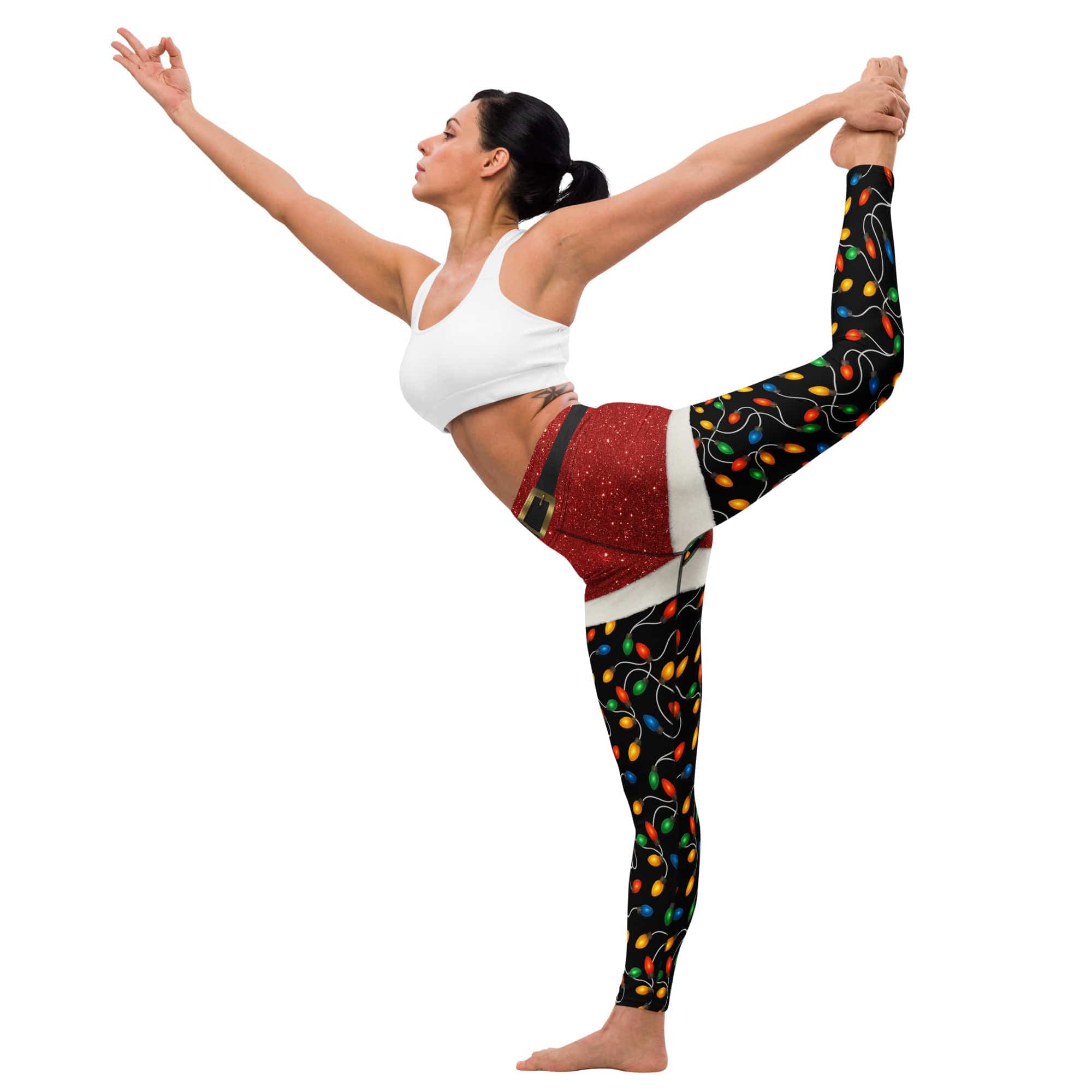 Santa's Christmas Lights Yoga Leggings