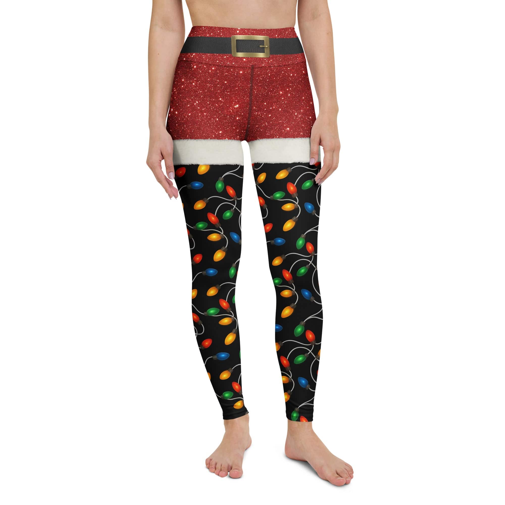 Santa's Christmas Lights Yoga Leggings