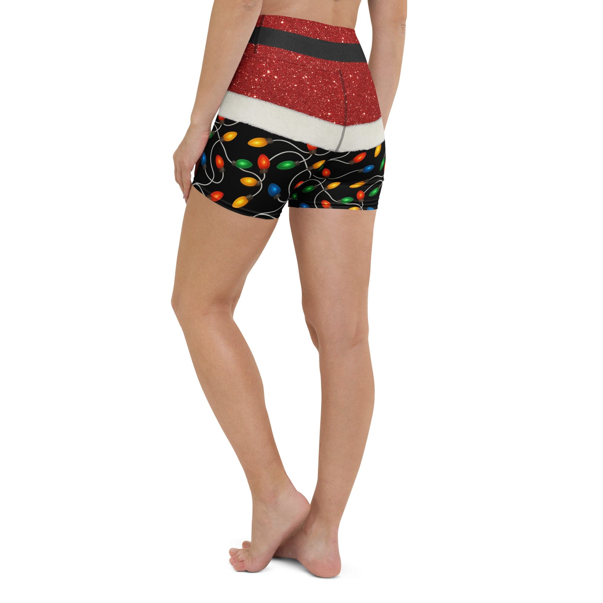 Santa's Christmas Lights Yoga Shorts