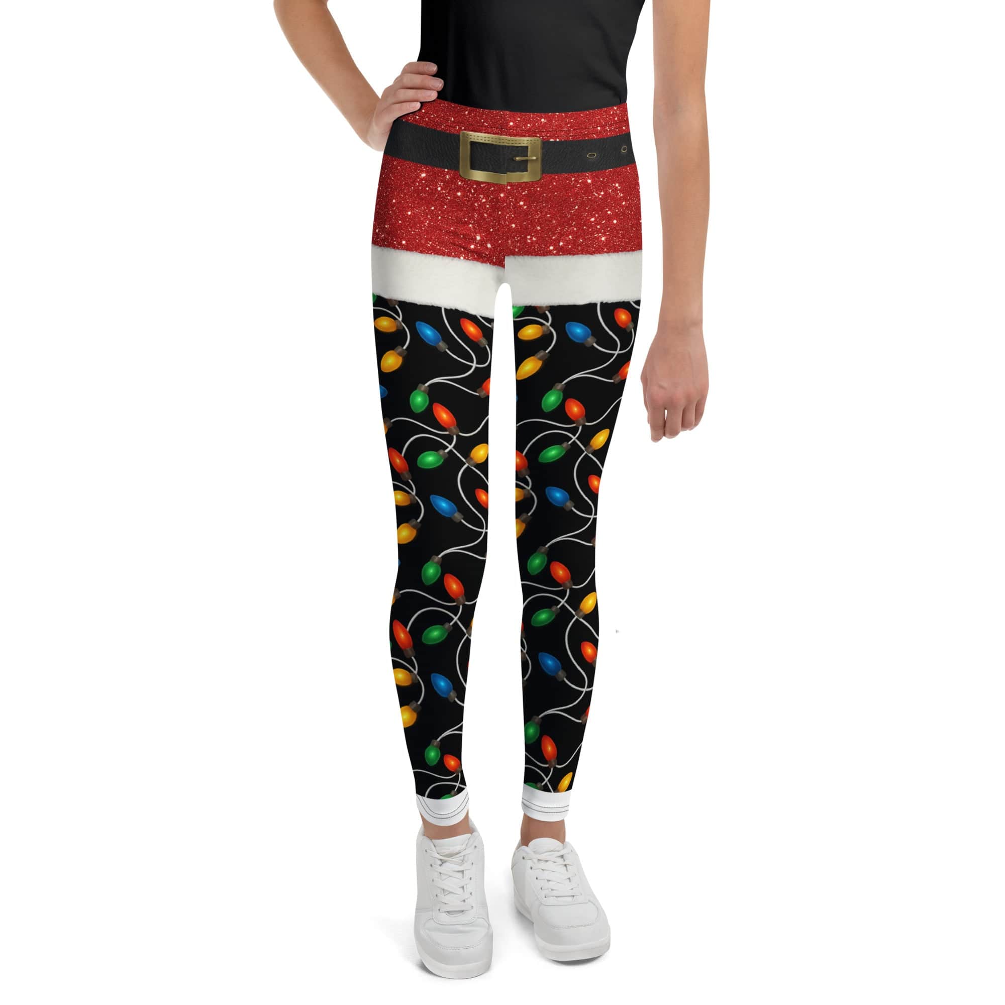 Santa's Christmas Lights Youth Leggings