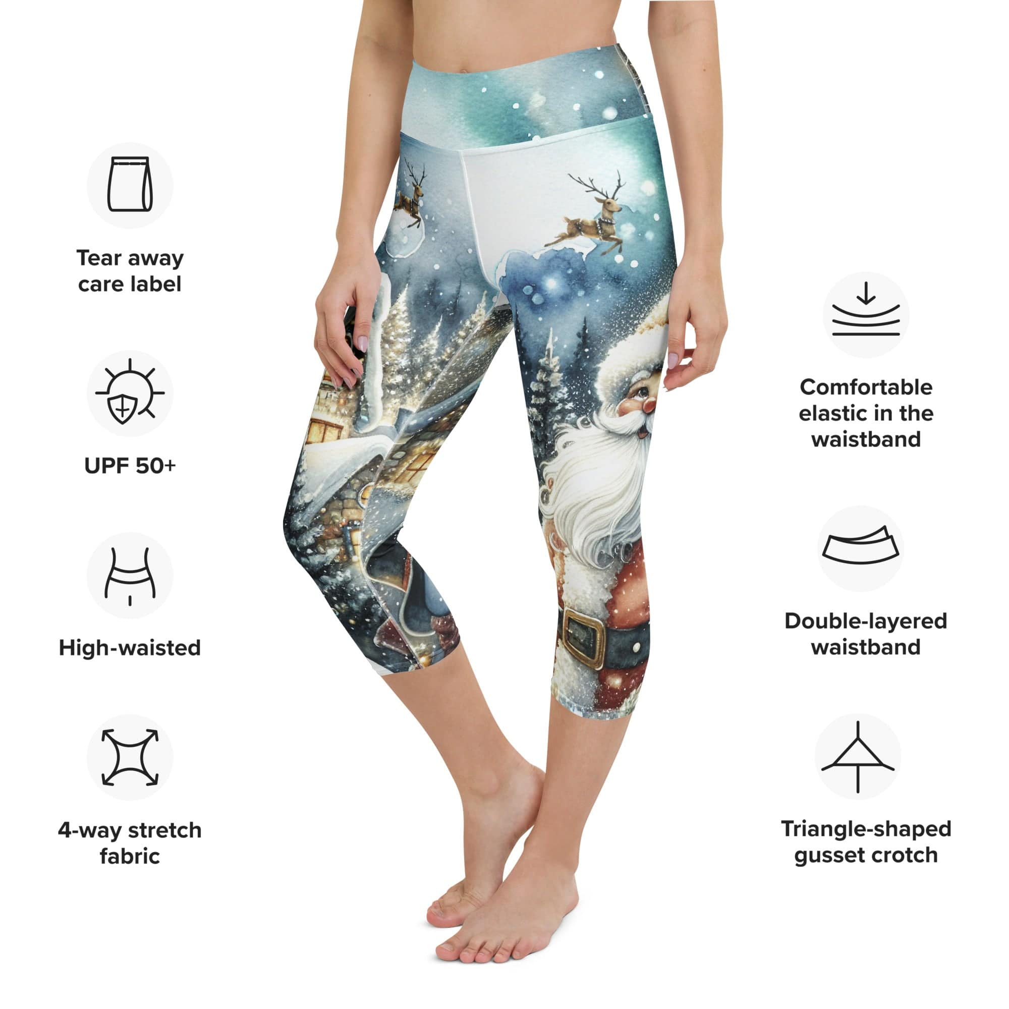Santa's Cozy Cottage Yoga Capris