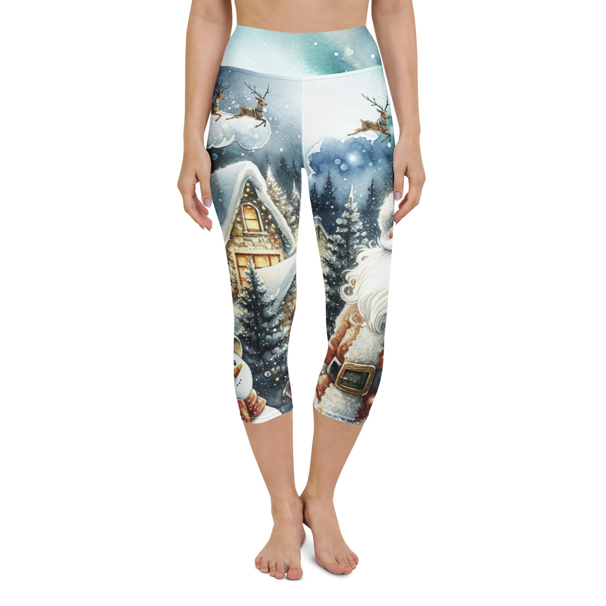 Santa's Cozy Cottage Yoga Capris