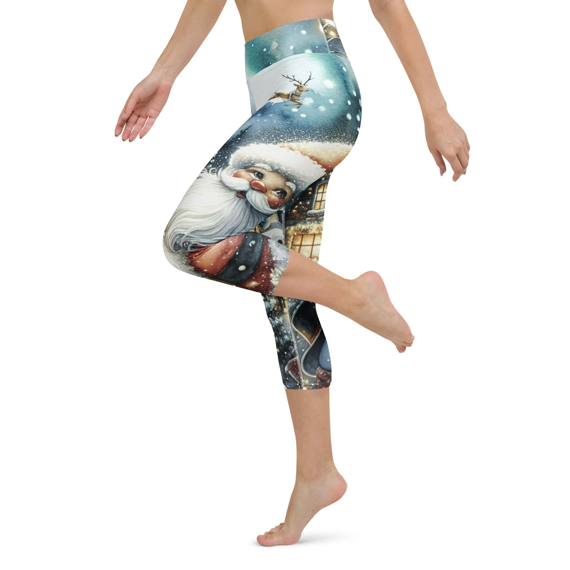 Santa's Cozy Cottage Yoga Capris