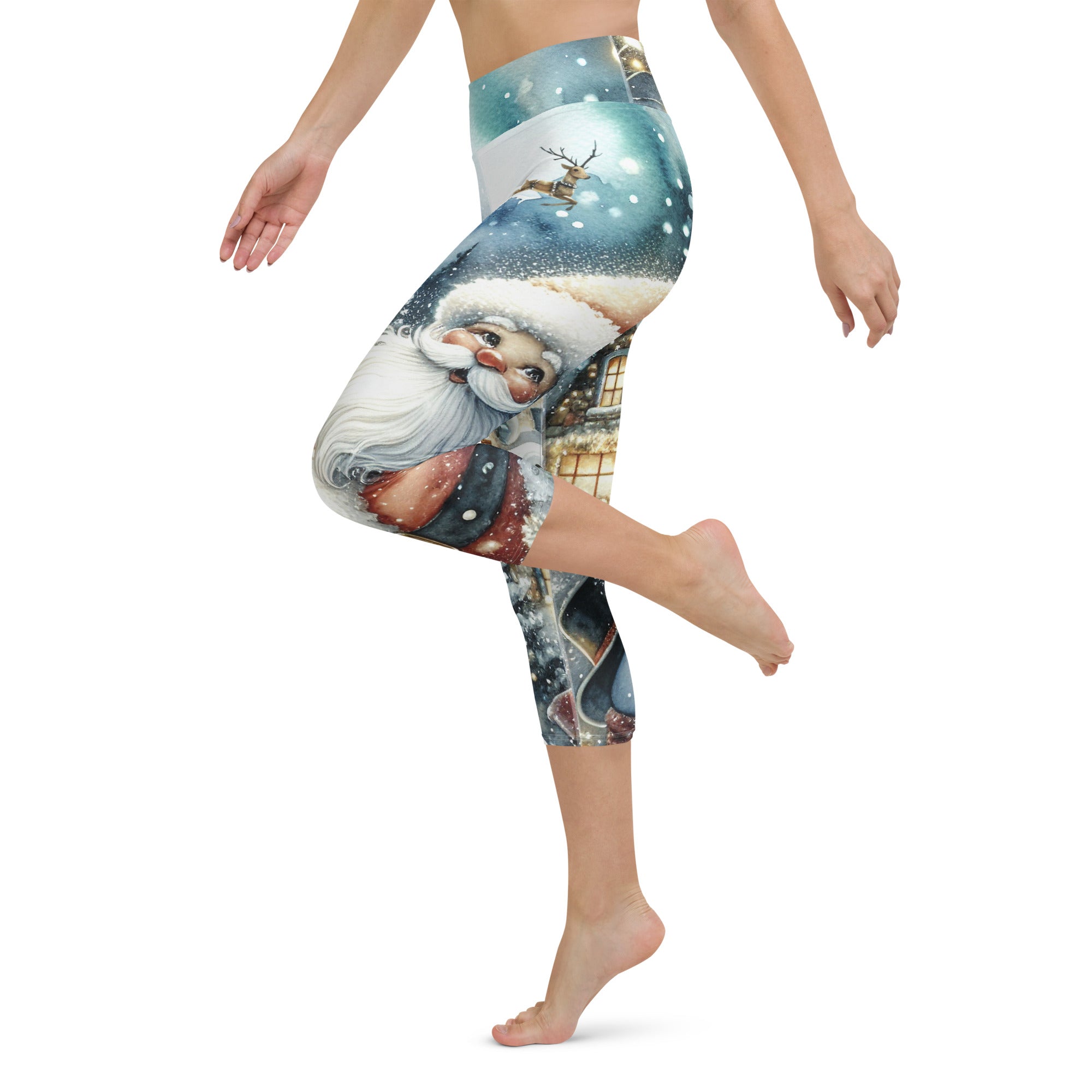 Santa's Cozy Cottage Yoga Capris