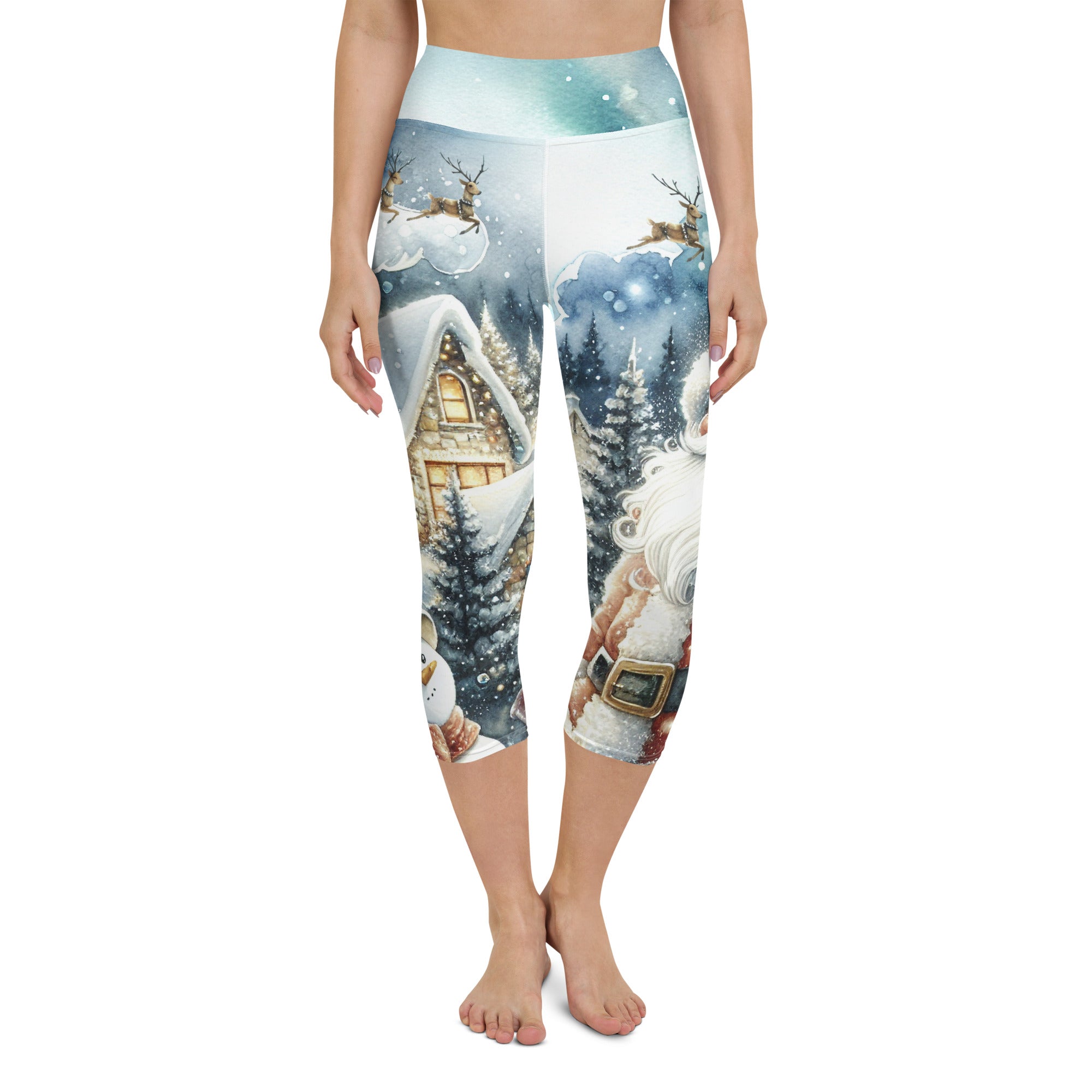 Santa's Cozy Cottage Yoga Capris