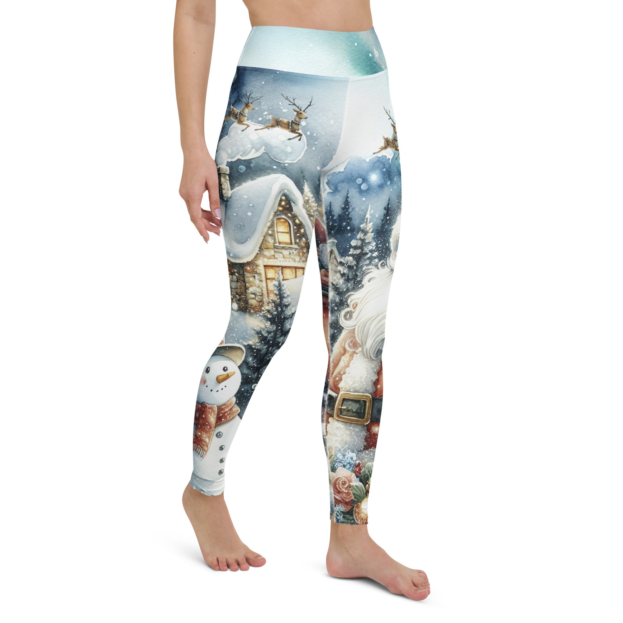 Santa's Cozy Cottage Yoga Leggings