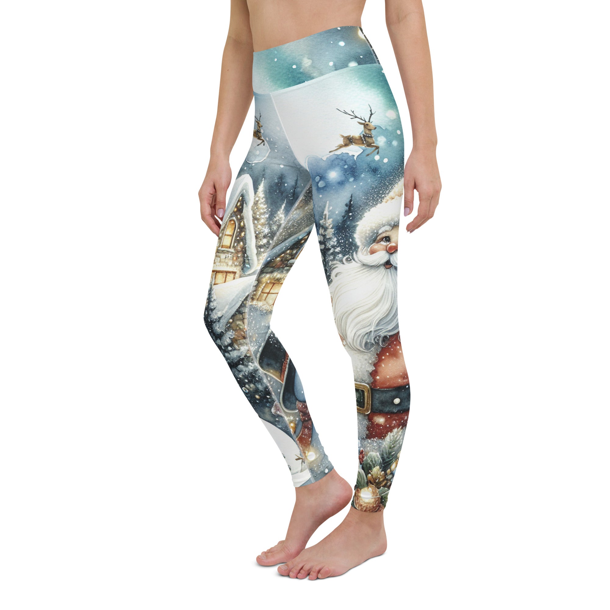 Santa's Cozy Cottage Yoga Leggings