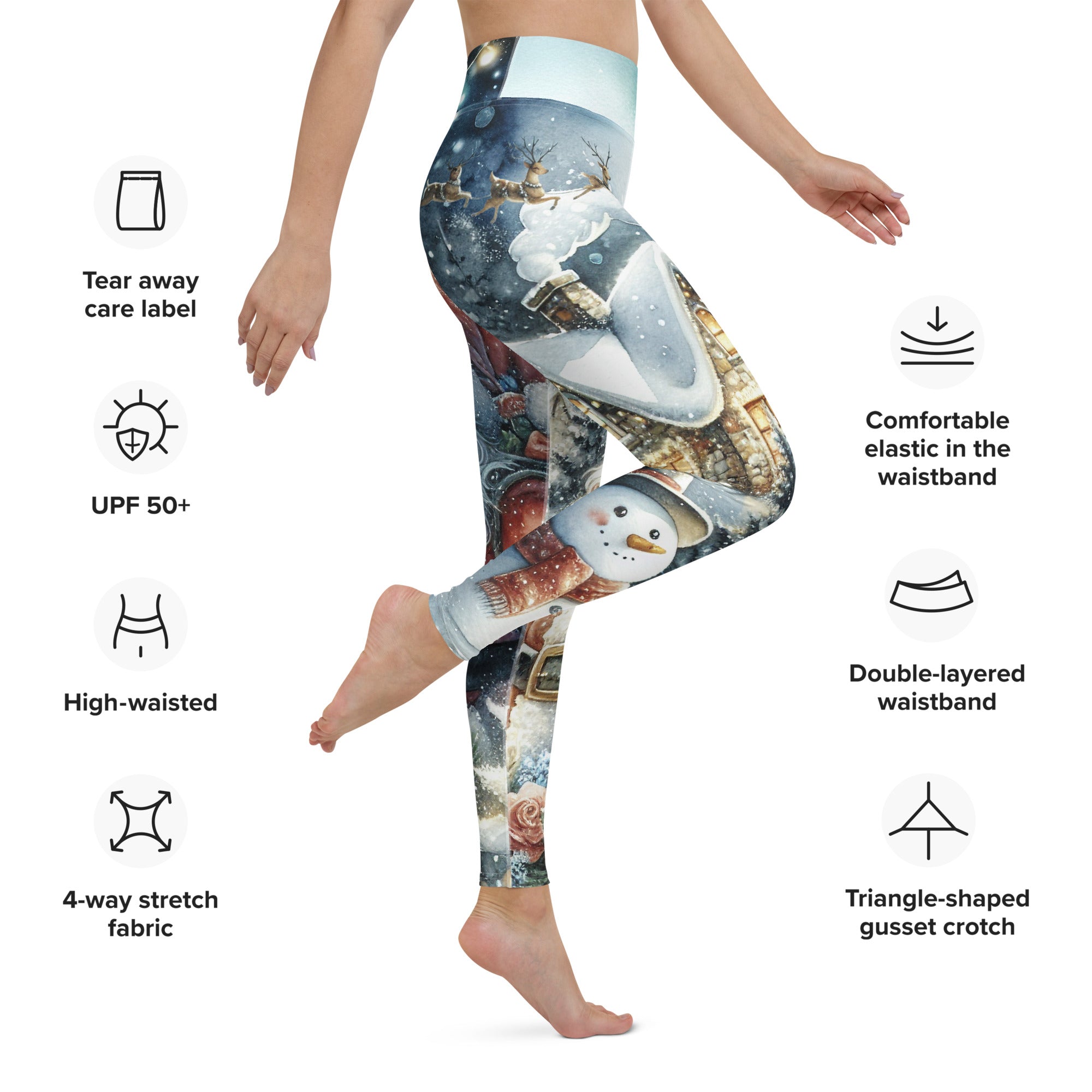 Santa's Cozy Cottage Yoga Leggings