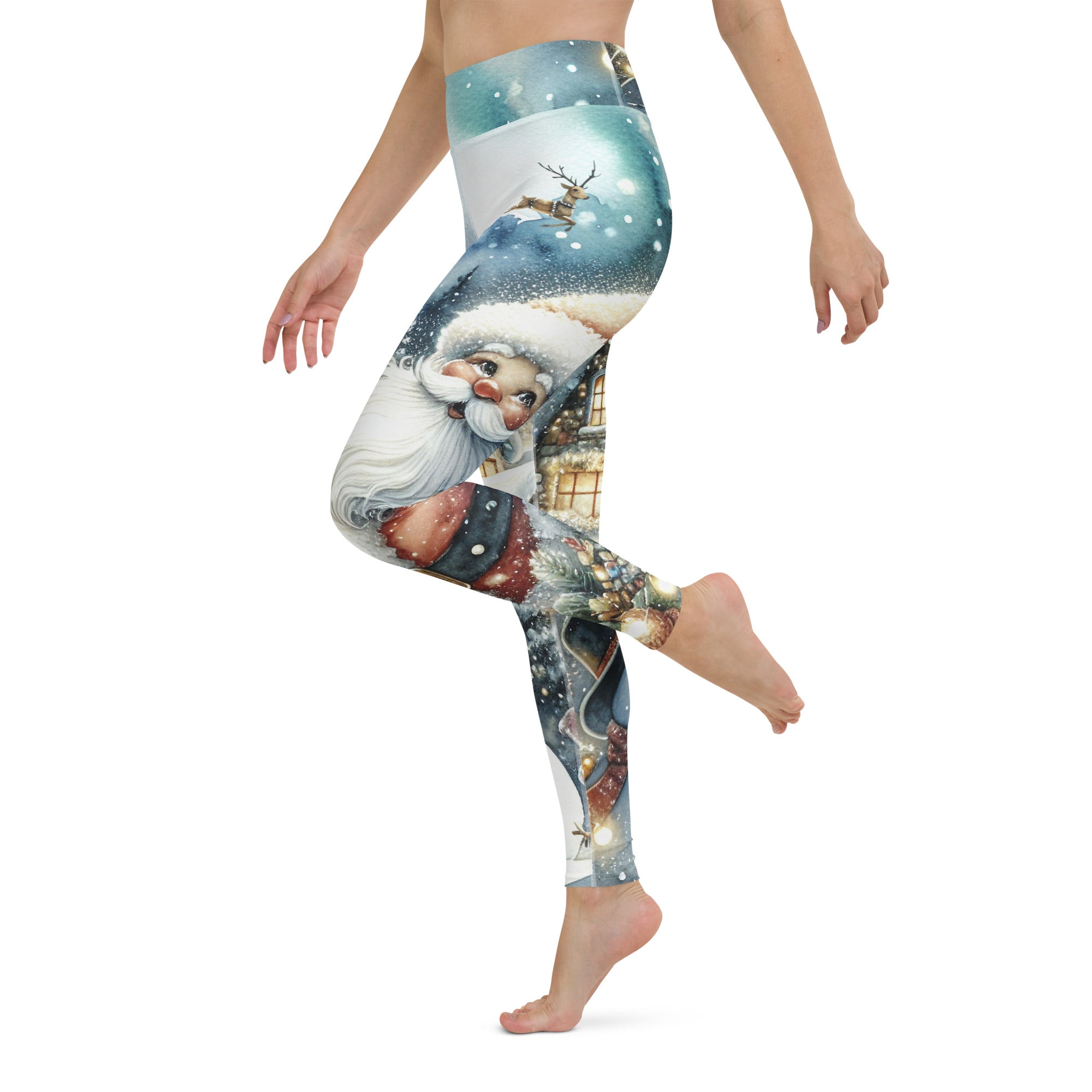 Santa's Cozy Cottage Yoga Leggings